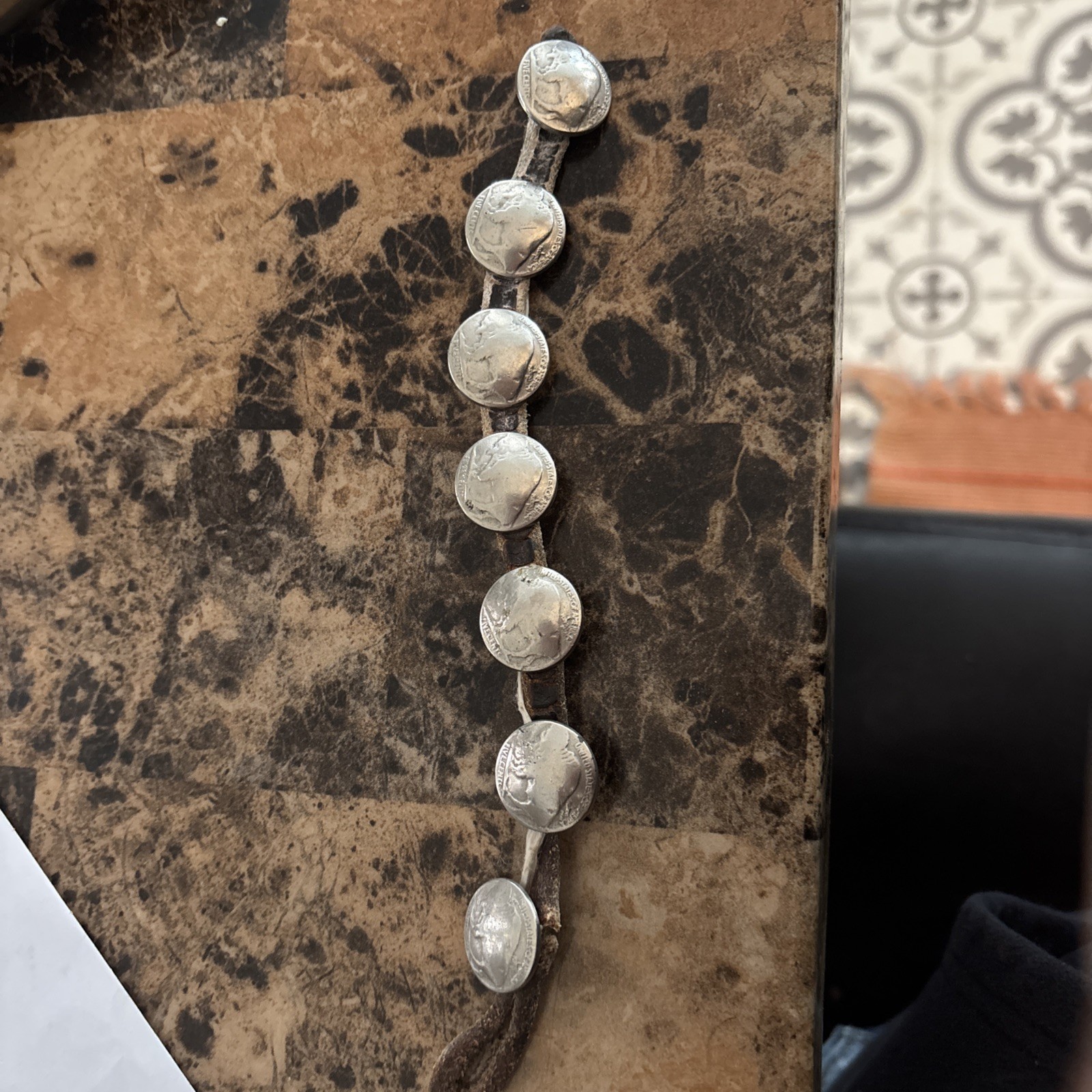 Custom Made Concho Buffalo Nickle Boot Strap/ Bracelet/Belt for Western Cowboy