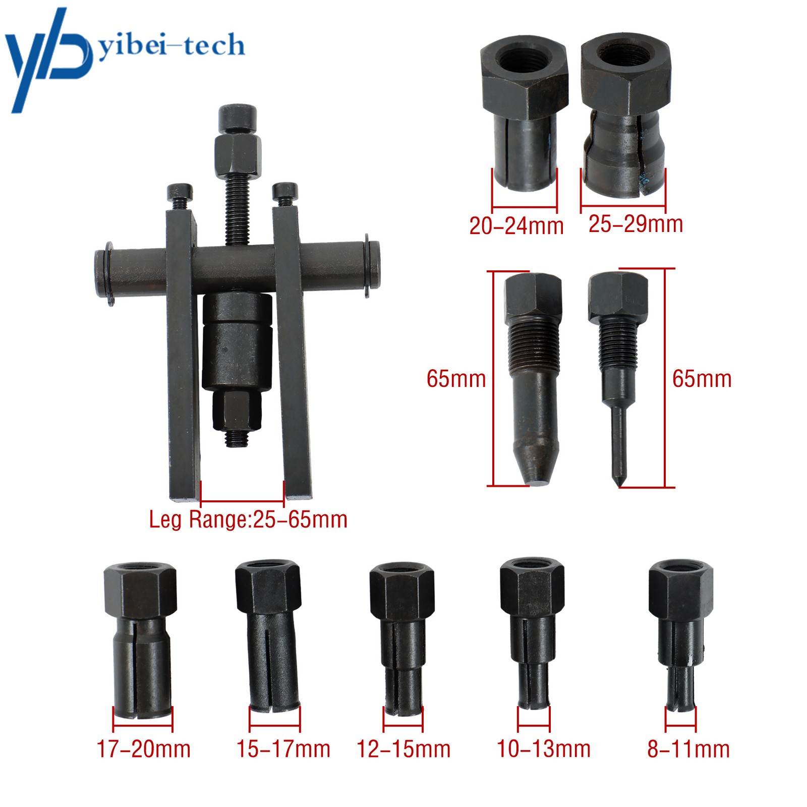 10 Piece Motorcycle Blind Inner Bearing Puller Tool Kit Removal Tool 8-25MM