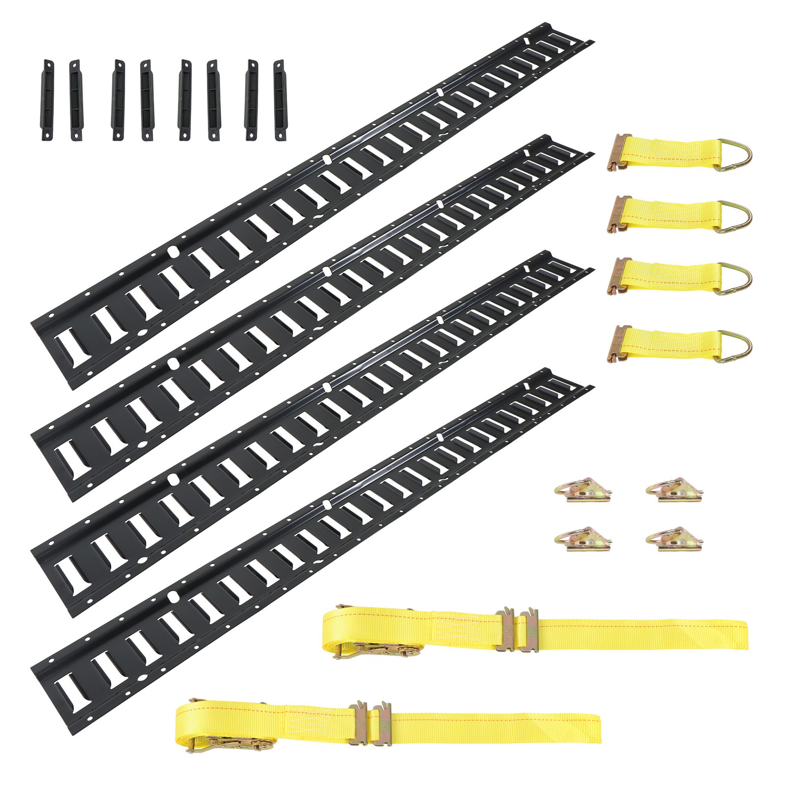 Black 22 Pack 48" E Track Rail Sections With Mounting Hardware For Van Steel