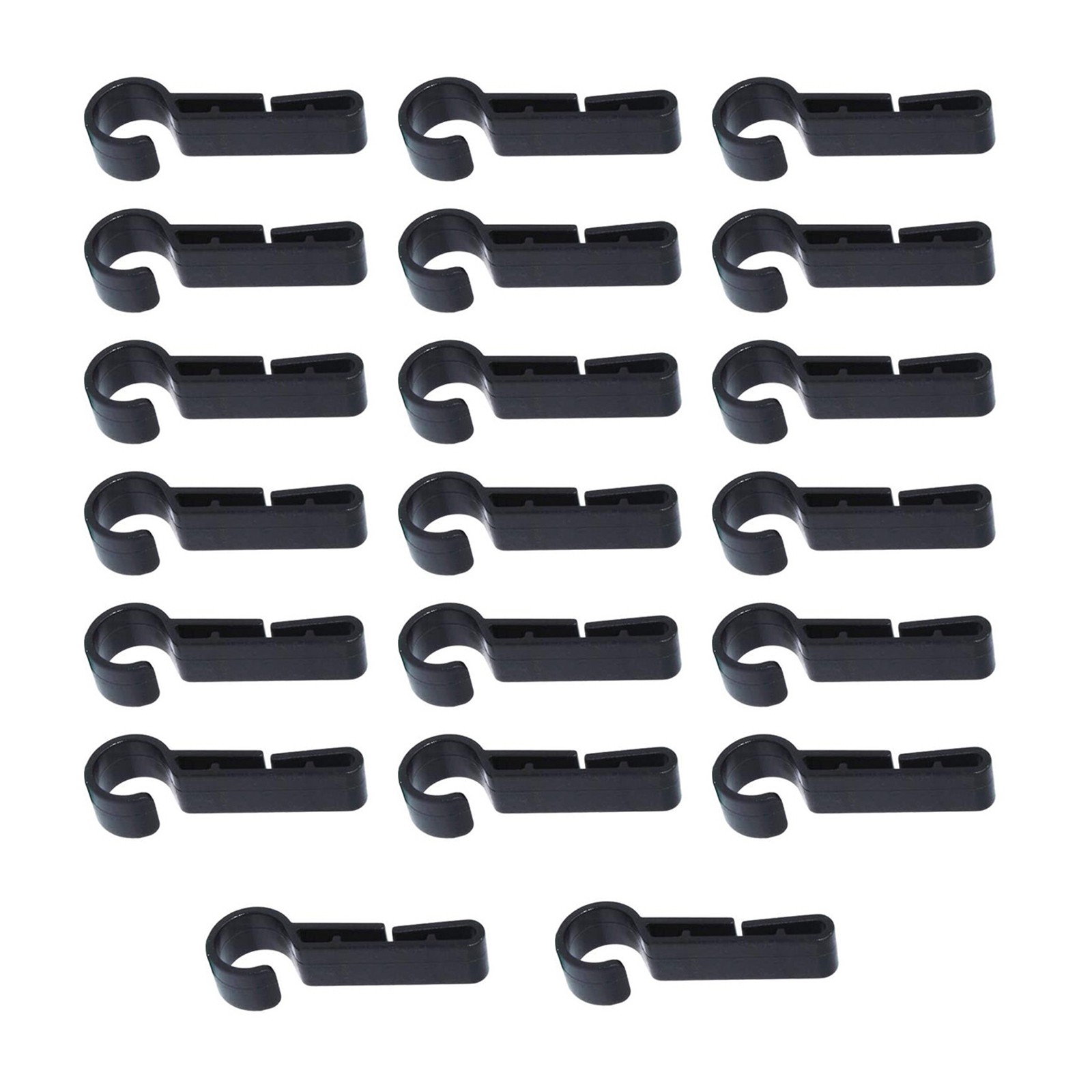20Pcs Headlamp Clips Attachment Head Light Clamps Black Hard Safety Cap Hook