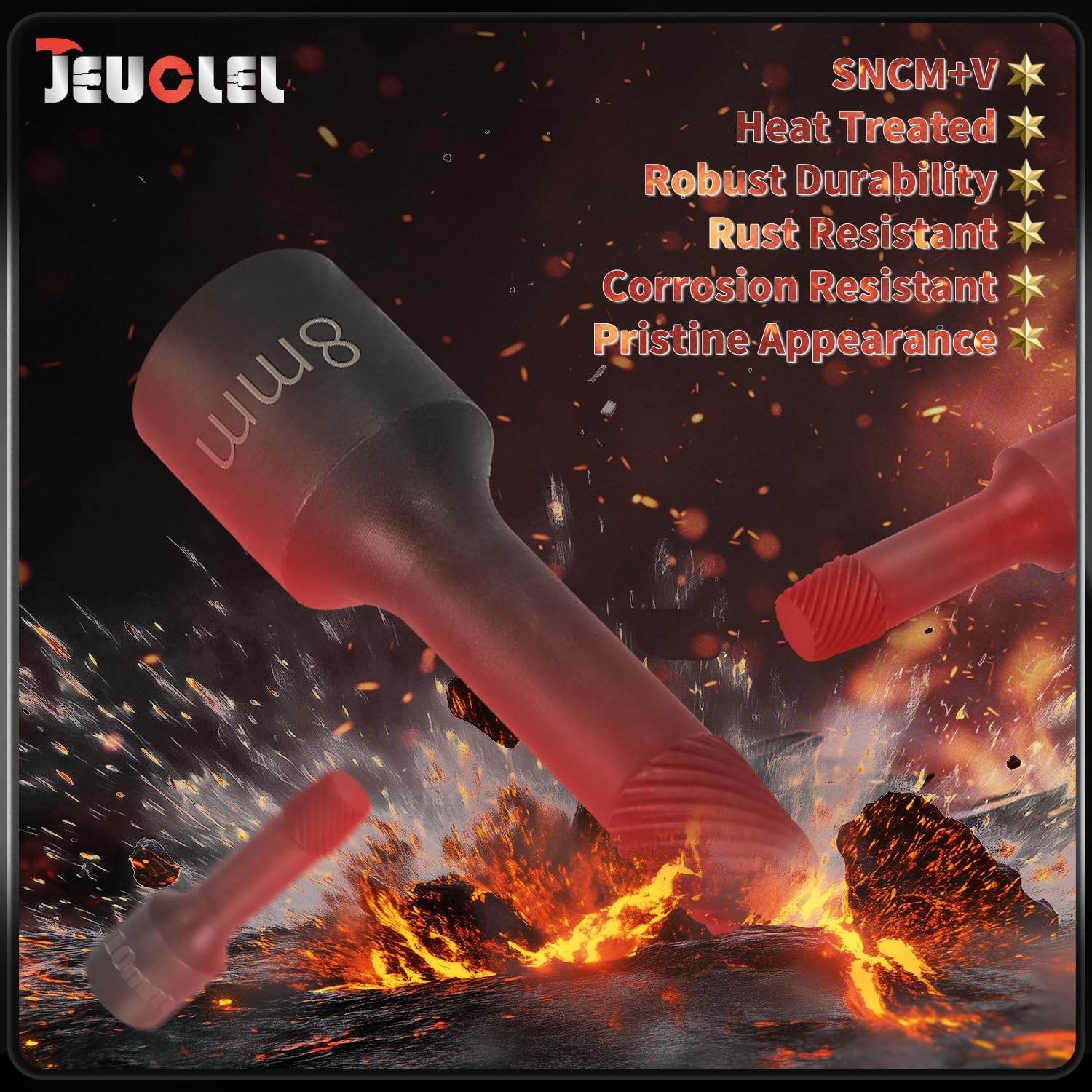 JEUCLEL 6PCS 3/8" Drive Impact Wedge Proof Long 6pcs Extractor