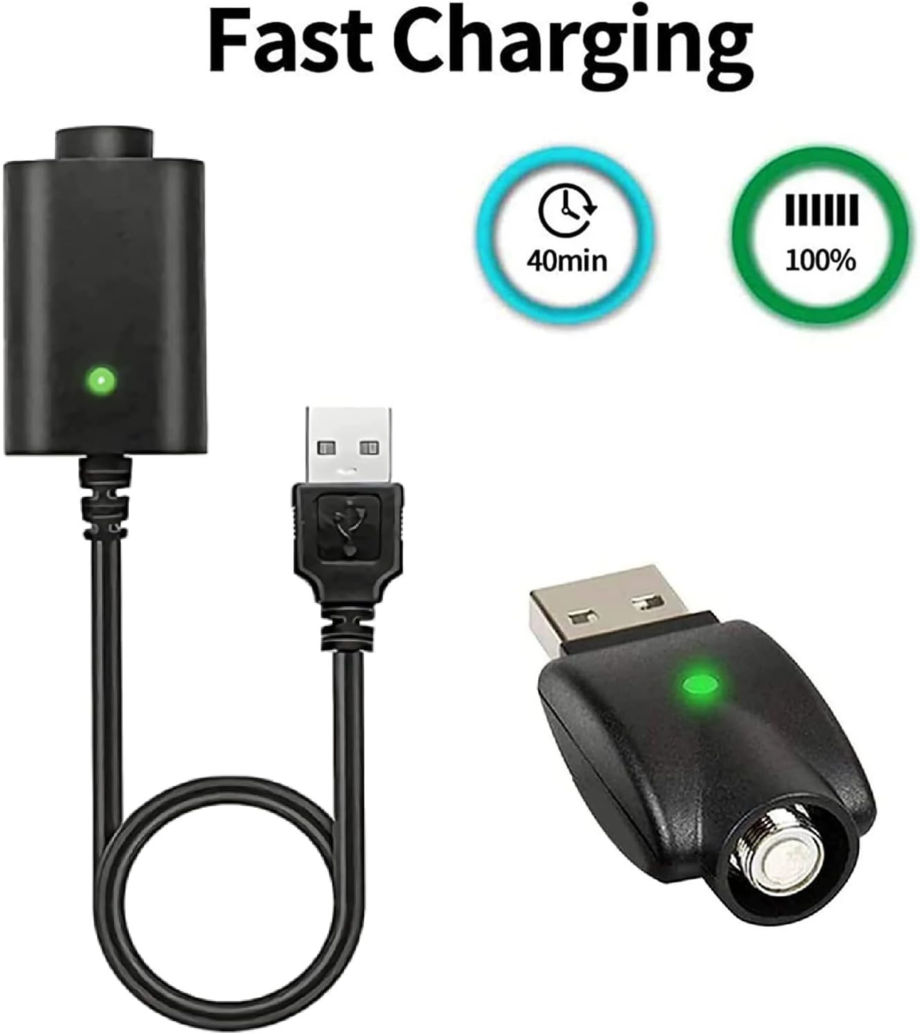 Smart USB Charger Cable with LED Indicator and Overcharge Protection, 3 Pack