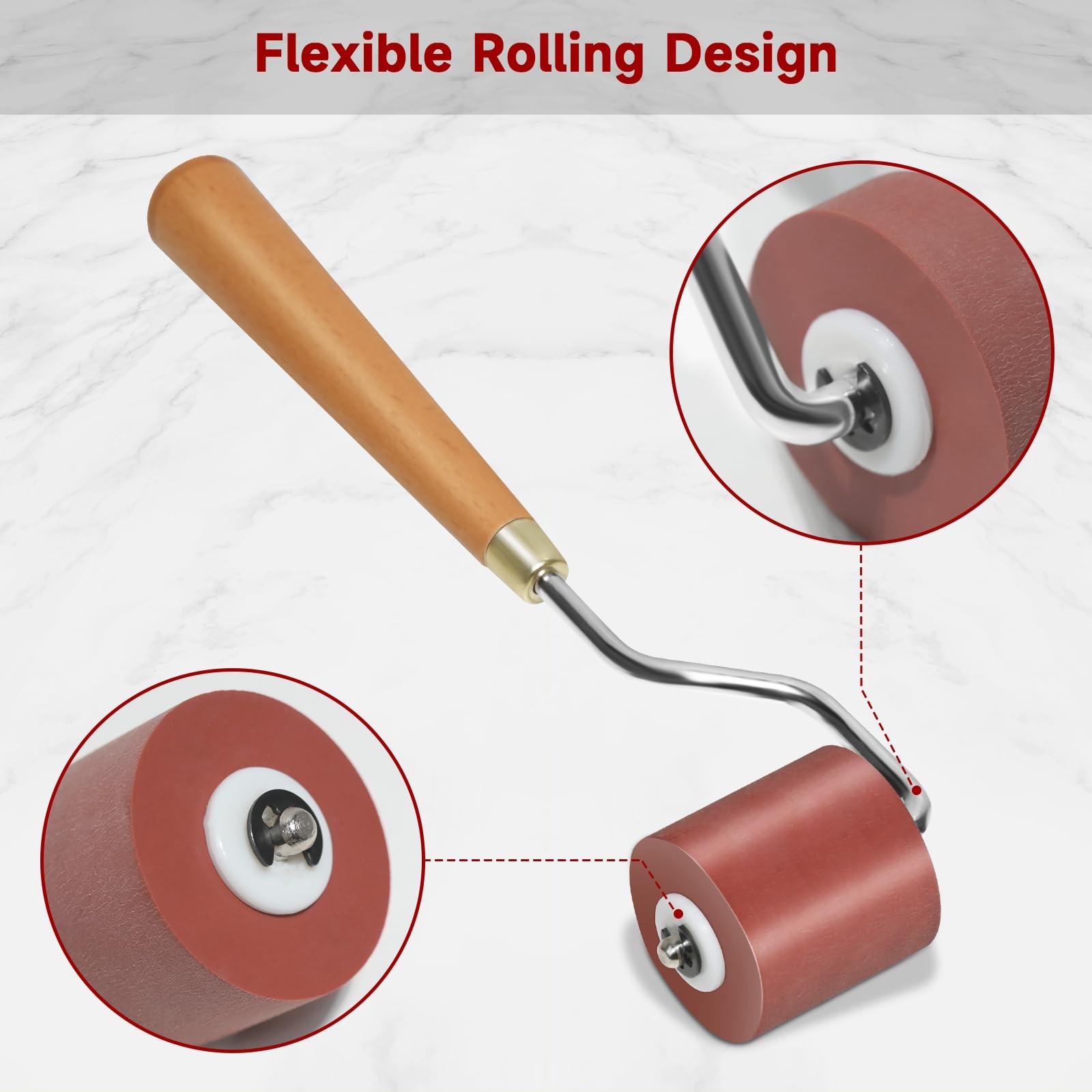 3pcs Rubber Rollers Brayer - Brayer Rollers for Crafting, Ink Roller Set with...