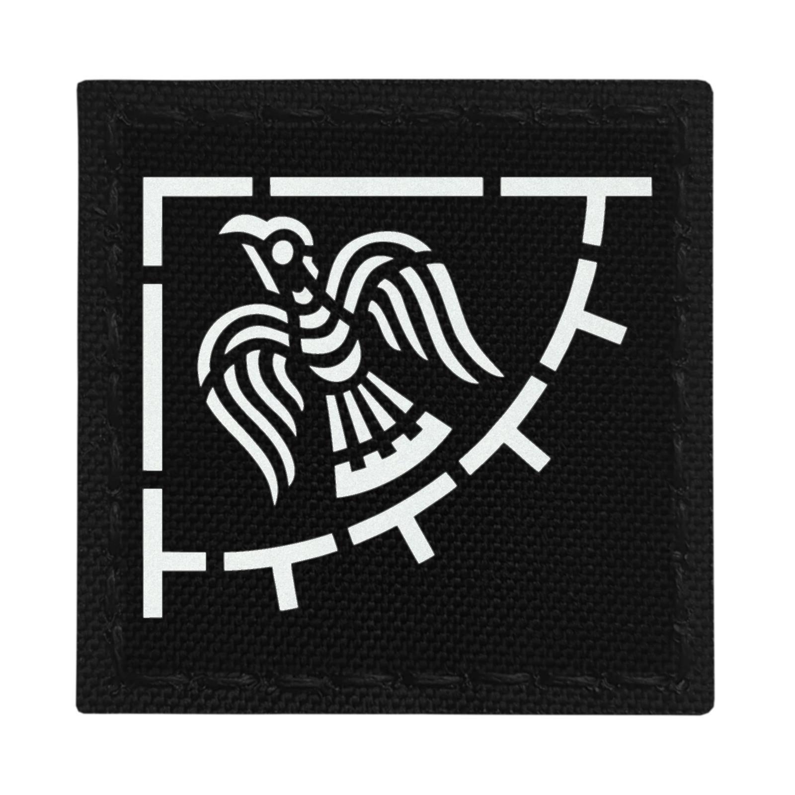 raven norse viking banner reflective icelandic morale tactical 3x3 patch