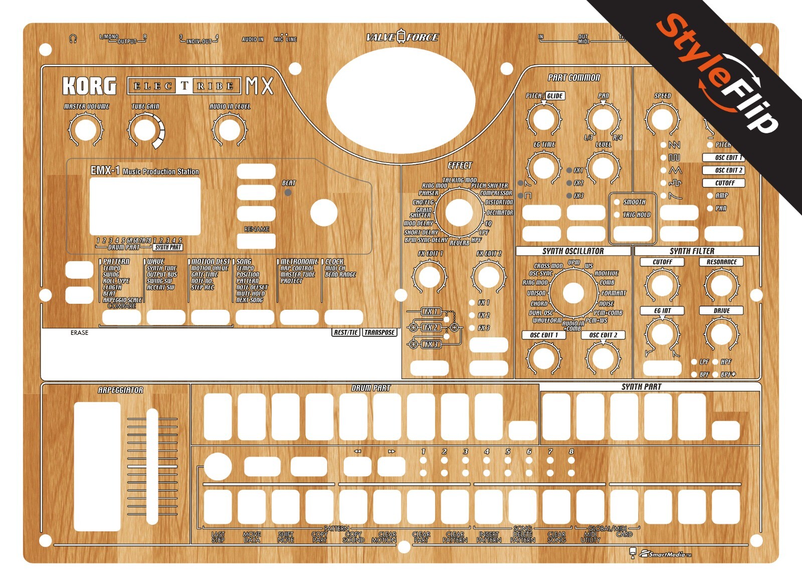 Korg Electribe MX Skin | Wood #5 | Protective Decal | StyleFlip Skins