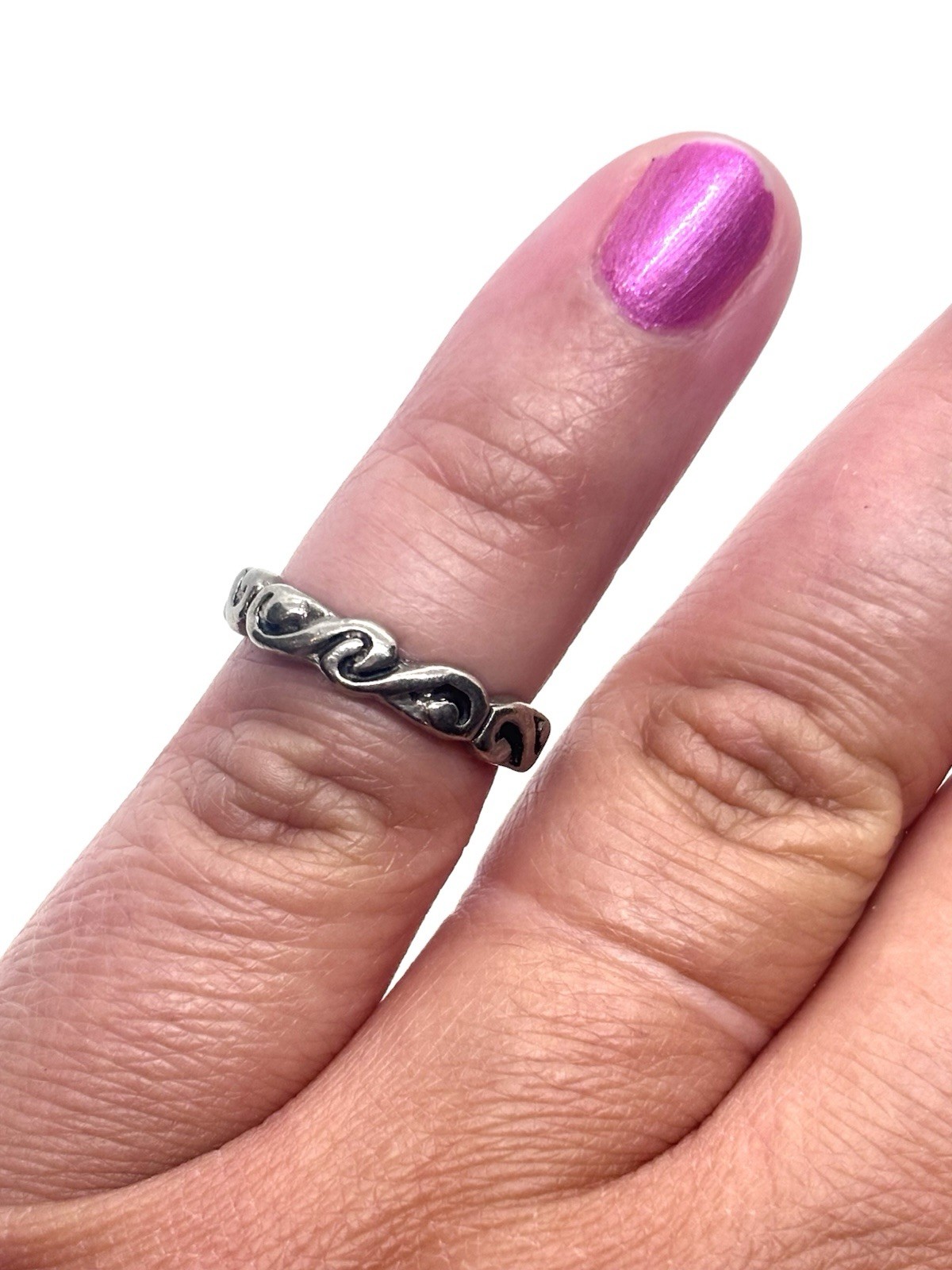 Waves Tropical Beach Design Toe Ring Sterling Silver Size Adjustable