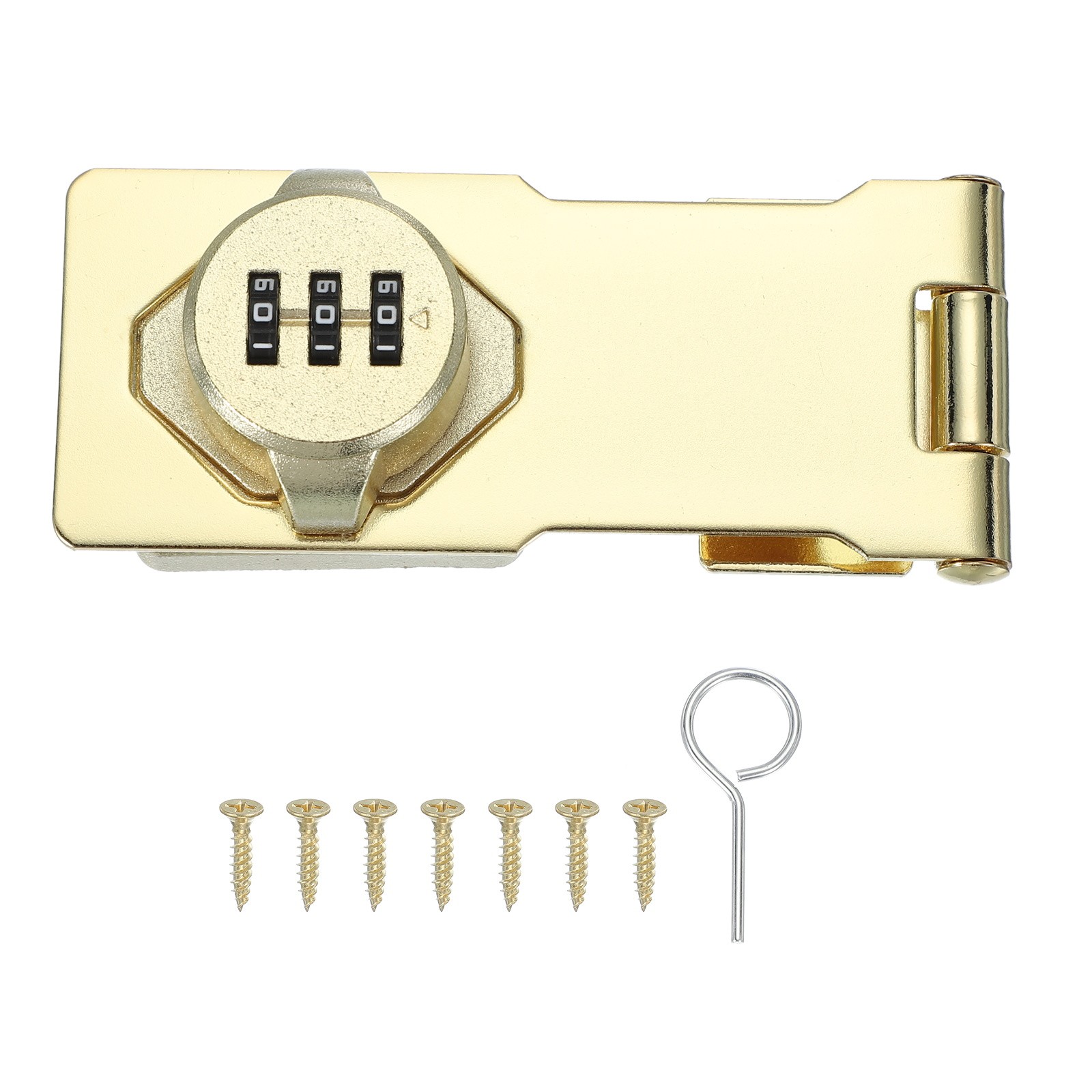 Password Rotary Hasp Locks Mechanical Cabinet Combination Latch Locks 4.5" Gold