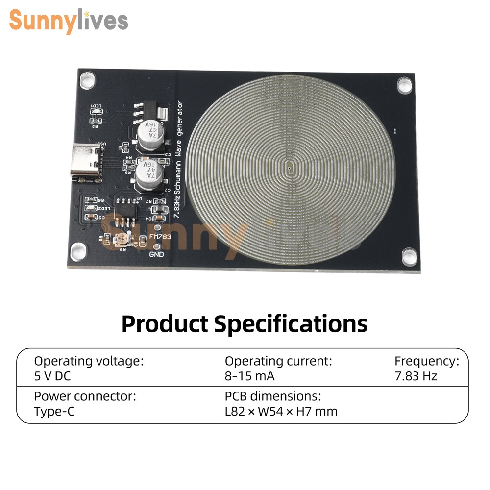 DC 5V 7.83Hz Schumann Wave Generator Ultra Low Frequency Pulse Generator Type-C