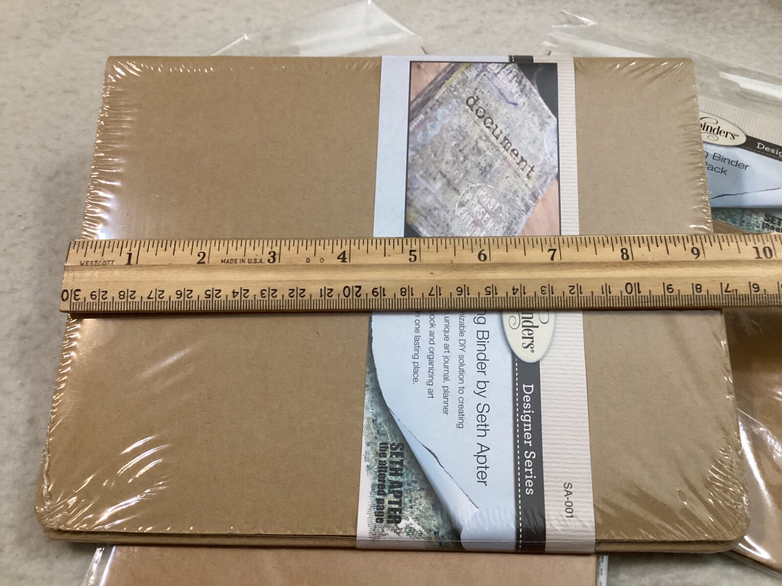 DIY Spellbinders 3 RING JOURNAL BINDER Brown 8.25" X 9" w/ 3 extra tab refills