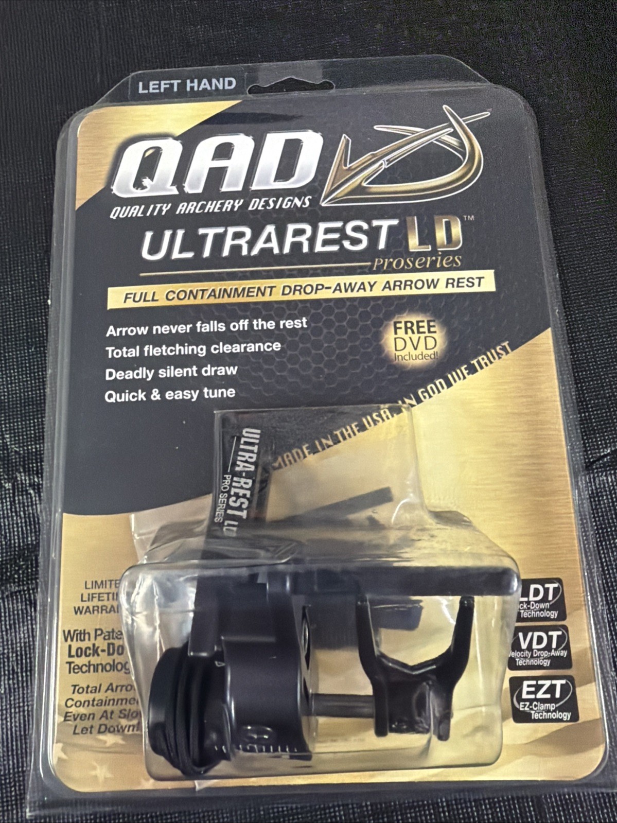 QAD Arrow Rest UltraRest LD Pro Drop Away Black Left Hand Archery