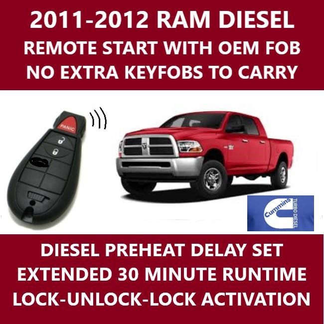 Plug & Play Remote Starter fits 2011-2012 Dodge RAM DIESEL