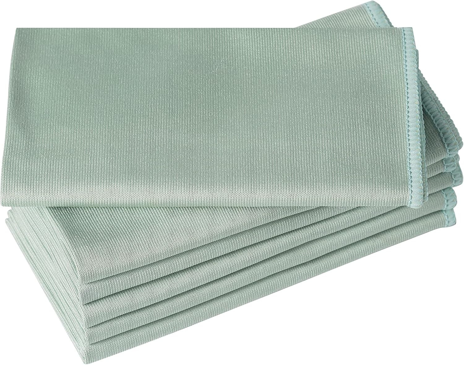 6 Pack Microfiber Glass Cleaning Cloth, 16 Inch X 16 Inch, Lint Free Quickly Cle