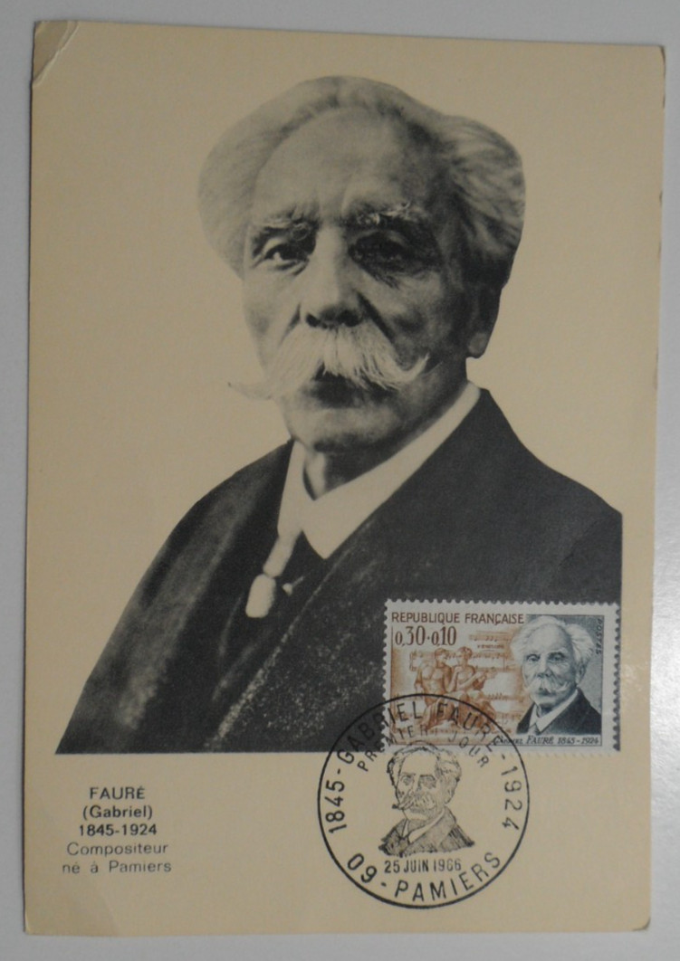 STAMPMART : FRANCE 1966 GABRIEF FAURE FIRST DAY ISSUE MAXI CARD