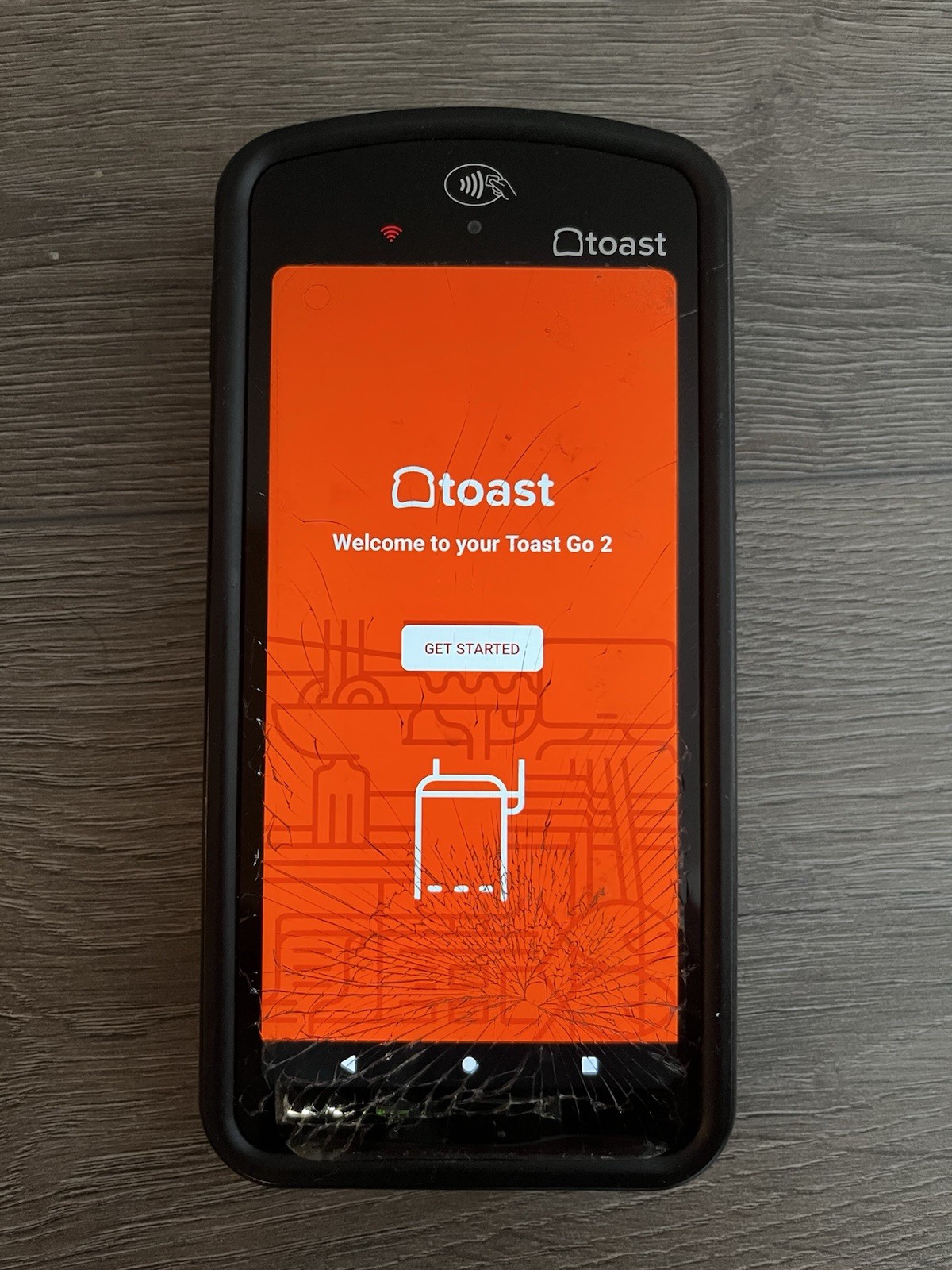 Toast Go 2 Handheld POS Cracked Screen Working TG200