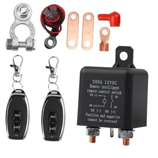 12V Remote Battery Disconnect Switch, 200A Battery Kill Switch with Remote