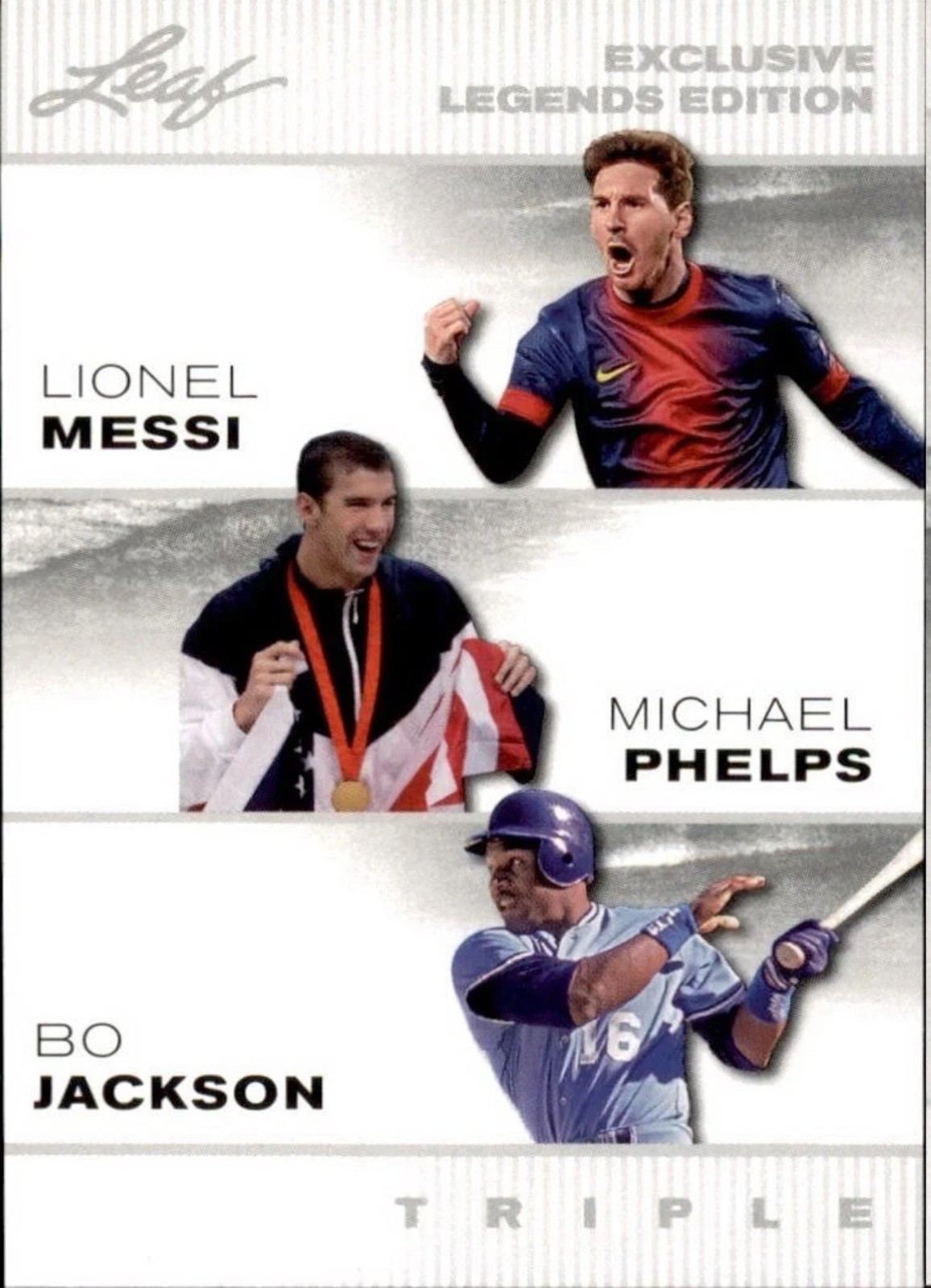 Lot Of 5 BO JACKSON/MESSI/Barry SANDERS LEAF LEGENDS!