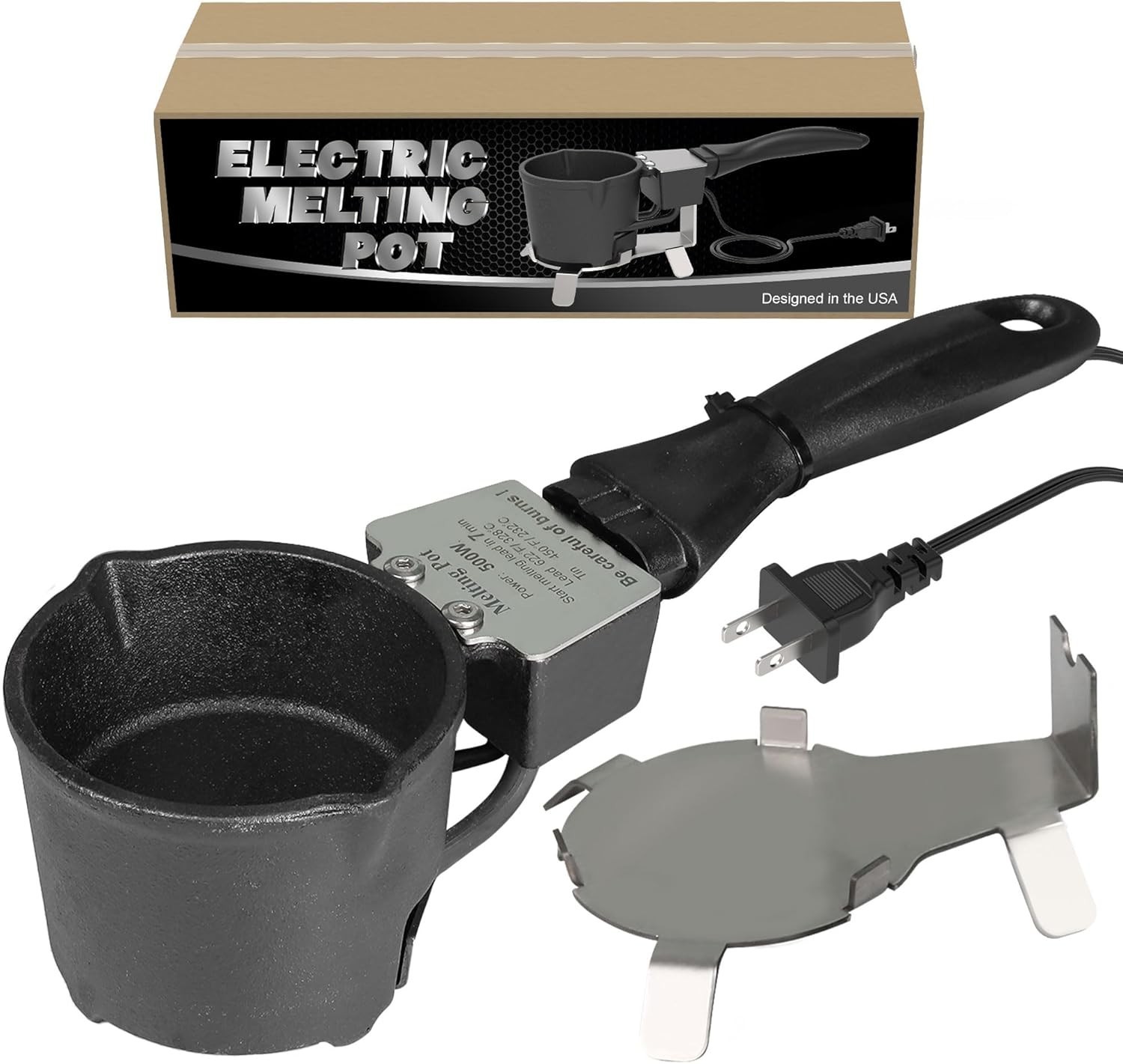 Lead Melting Pot, 5 lbs Electric Lead Melter with Long Handle & Pouring Spout