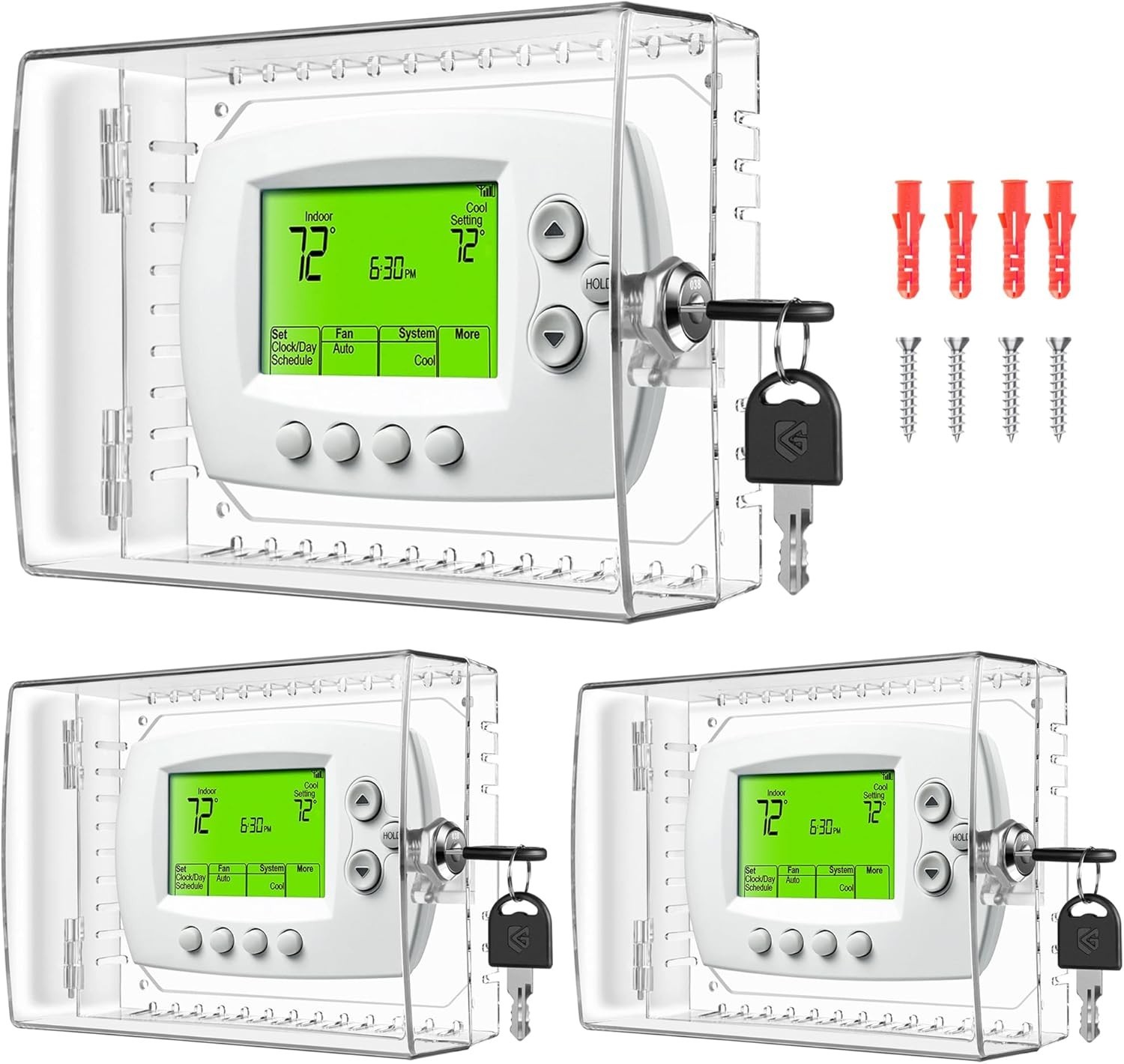 Cubierta grande para termostato con cerradura para termostato de pared