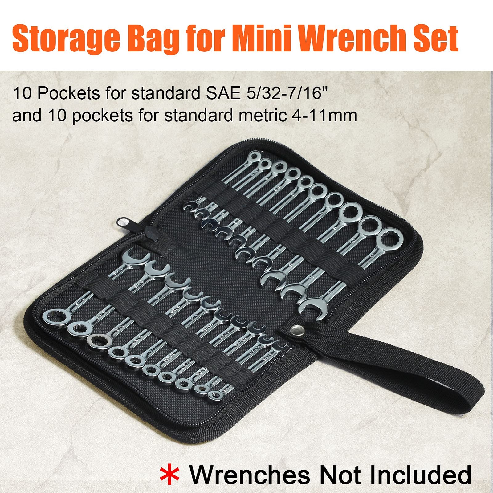 20 Pockets Wrench Tool Storage Bag for Small Size Wrench