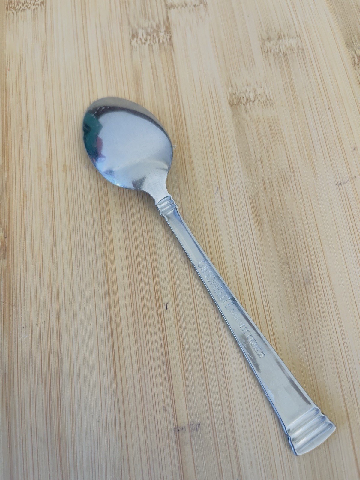 Gibson Elite Stainless WARRINGTON Vertical Lines Flat Tip TEASPOON 6 5/8"