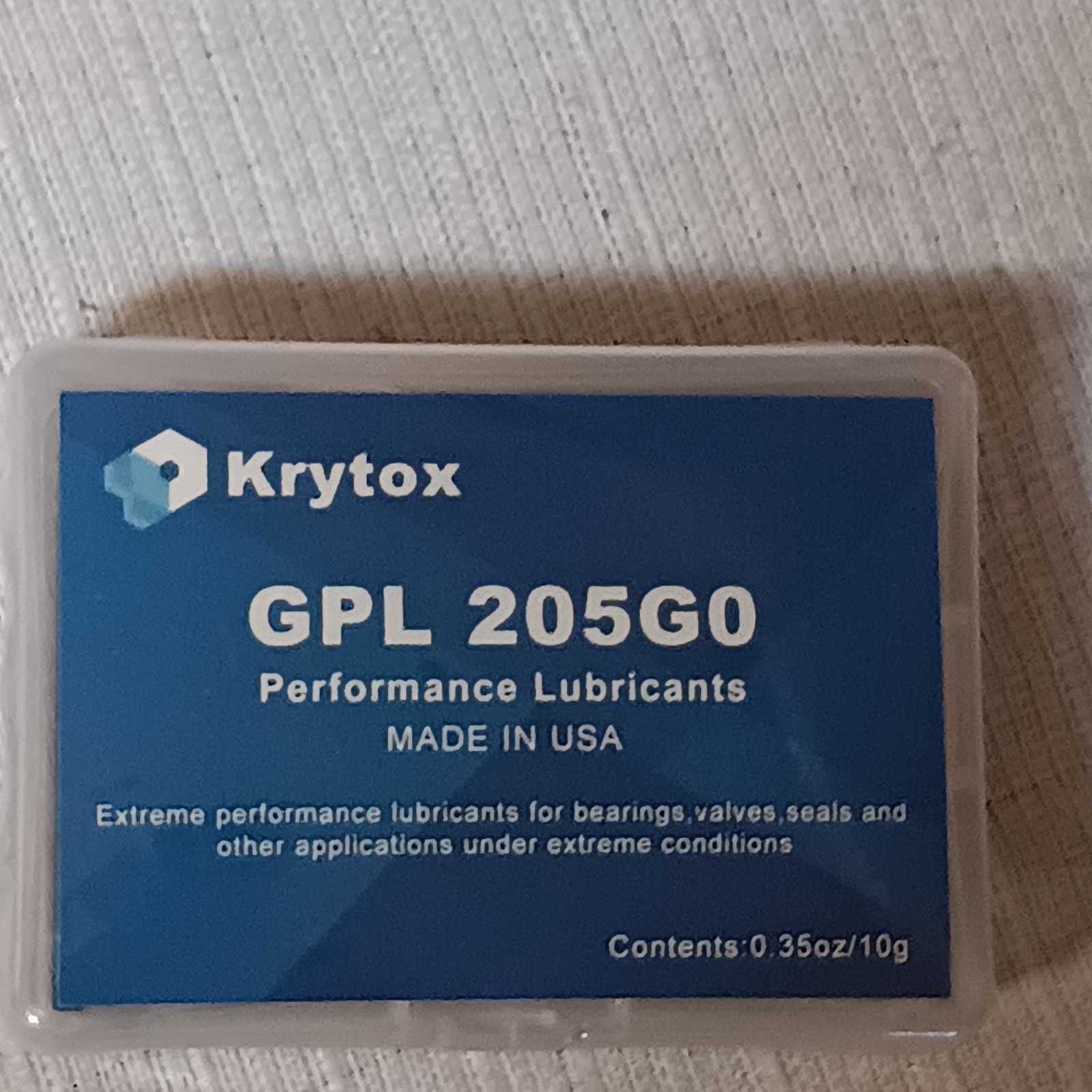 Krytox GPL 205G0 Performance Lubricant Grease 0.35oz (10g) Made in USA