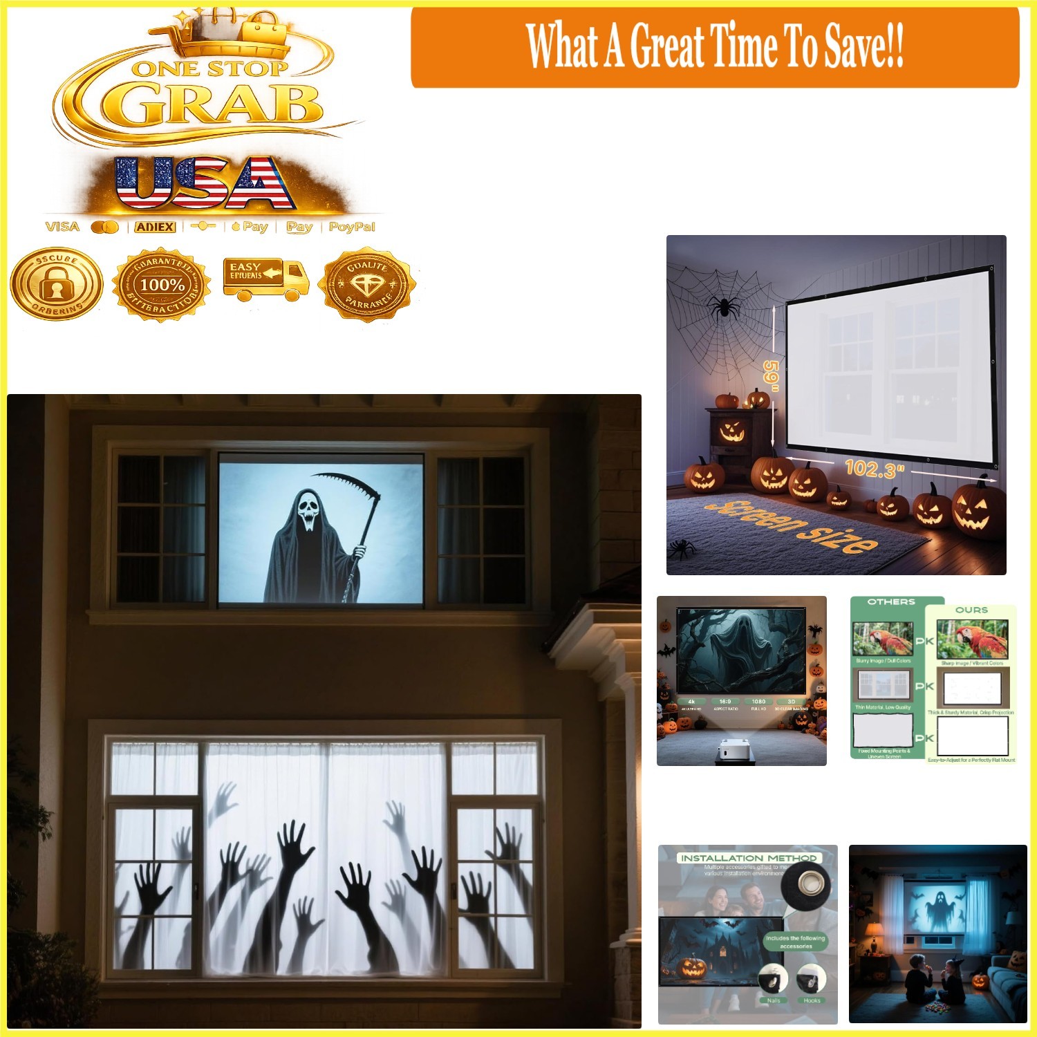 120in Holographic Rear Projection Screen Outdoor Portable Window Display