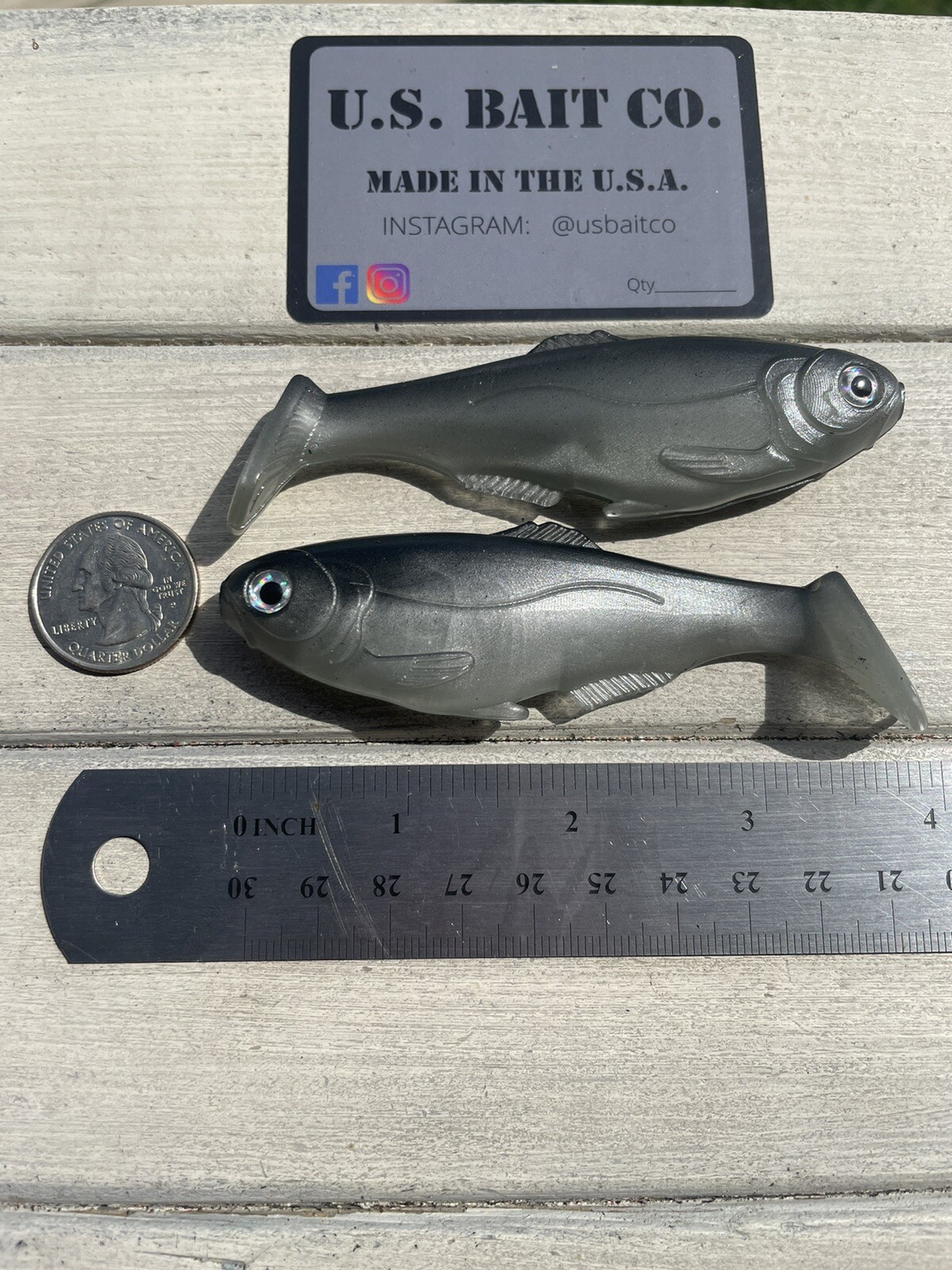 Weedless Swimbait 4” Color Silver Shad Lot Of 2 Baits