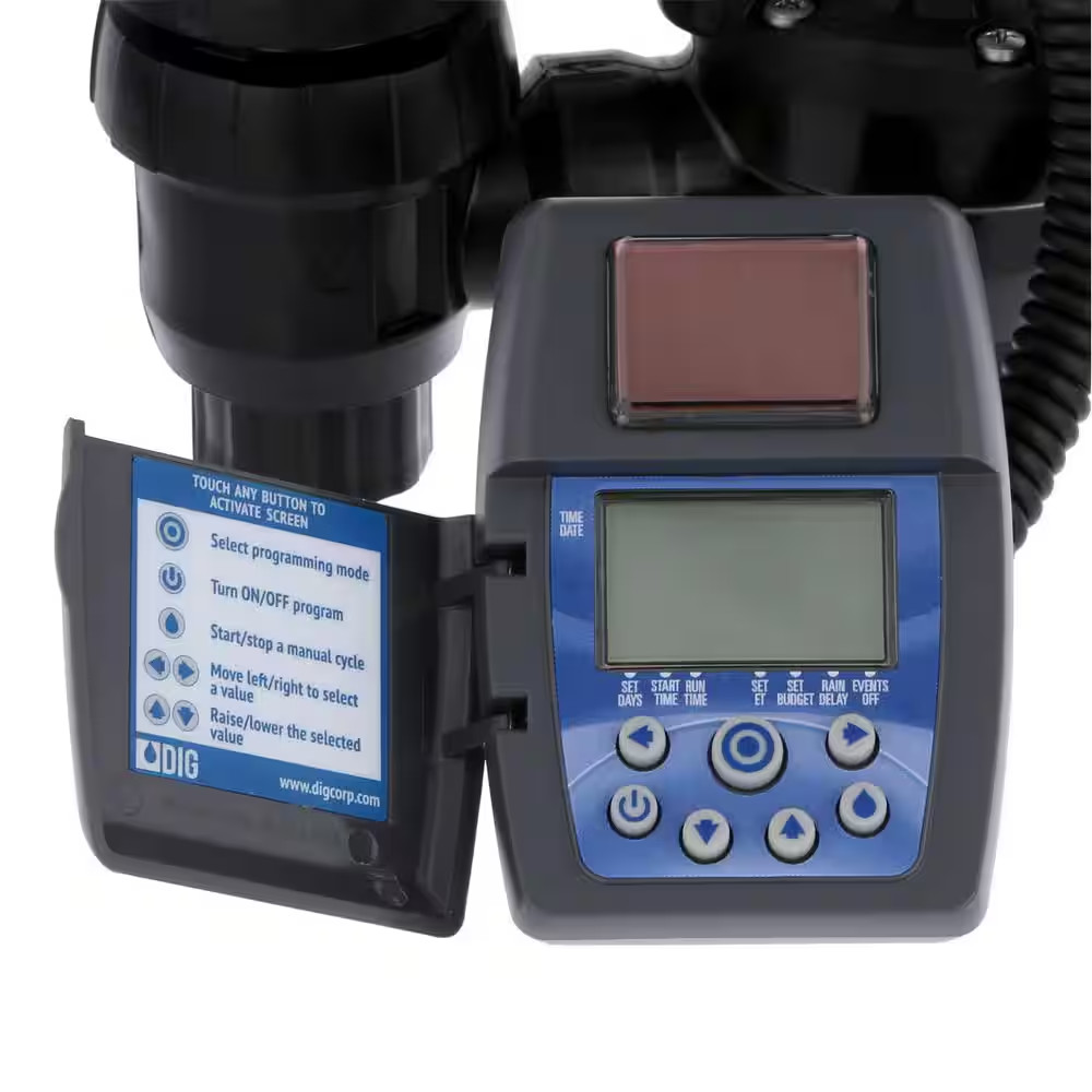 Solar Powered Timer Irrigation Controller with Anti-Siphon Valve