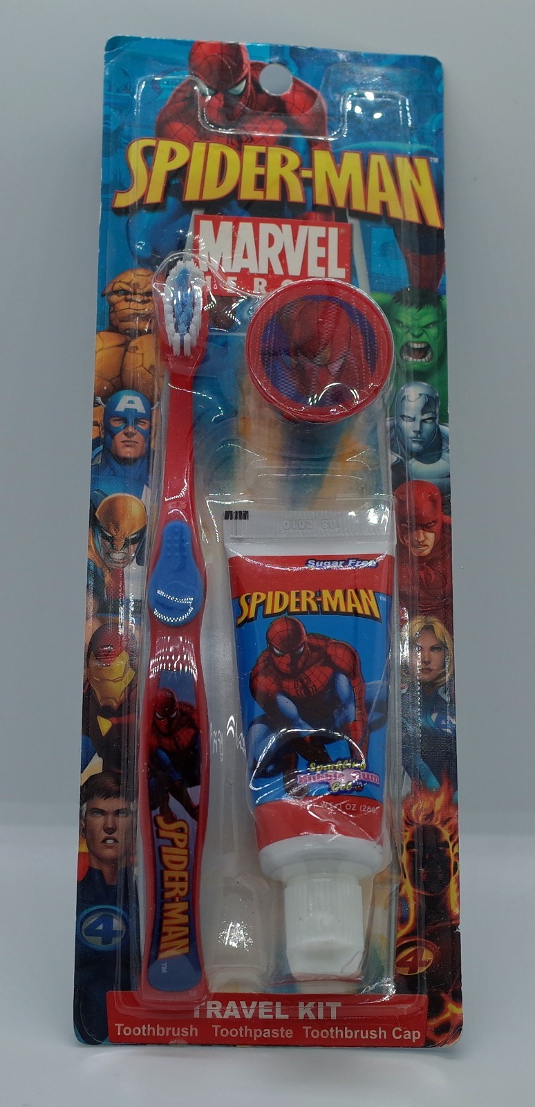 RARE Spider-Man 2006 Marvel NEW/SEALED Travel Kit TOOTHBRUSH/TOOTHPASTE/CAP