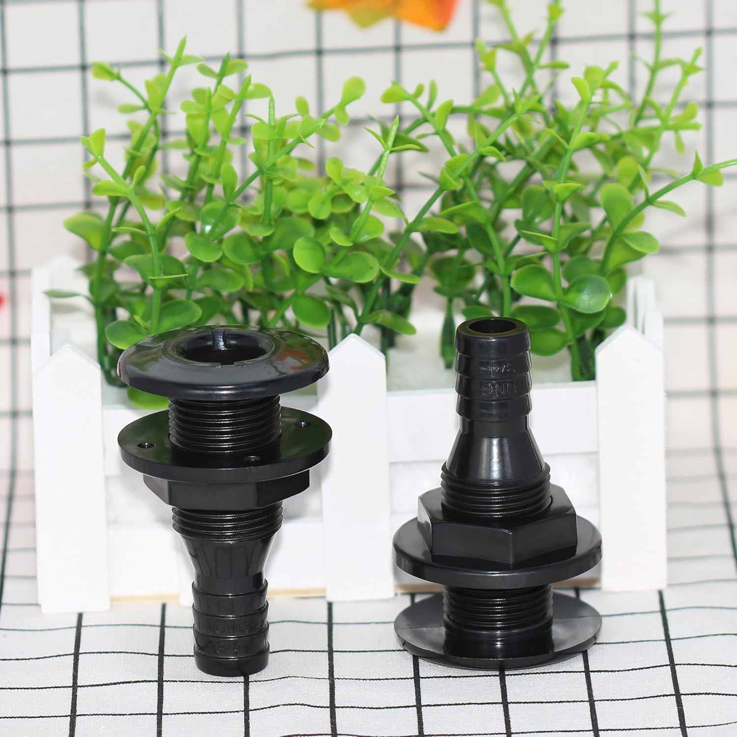2Pcs Thru Hull Fitting(3/4"), Marine Through Hull Connector Fitting for Boats, B