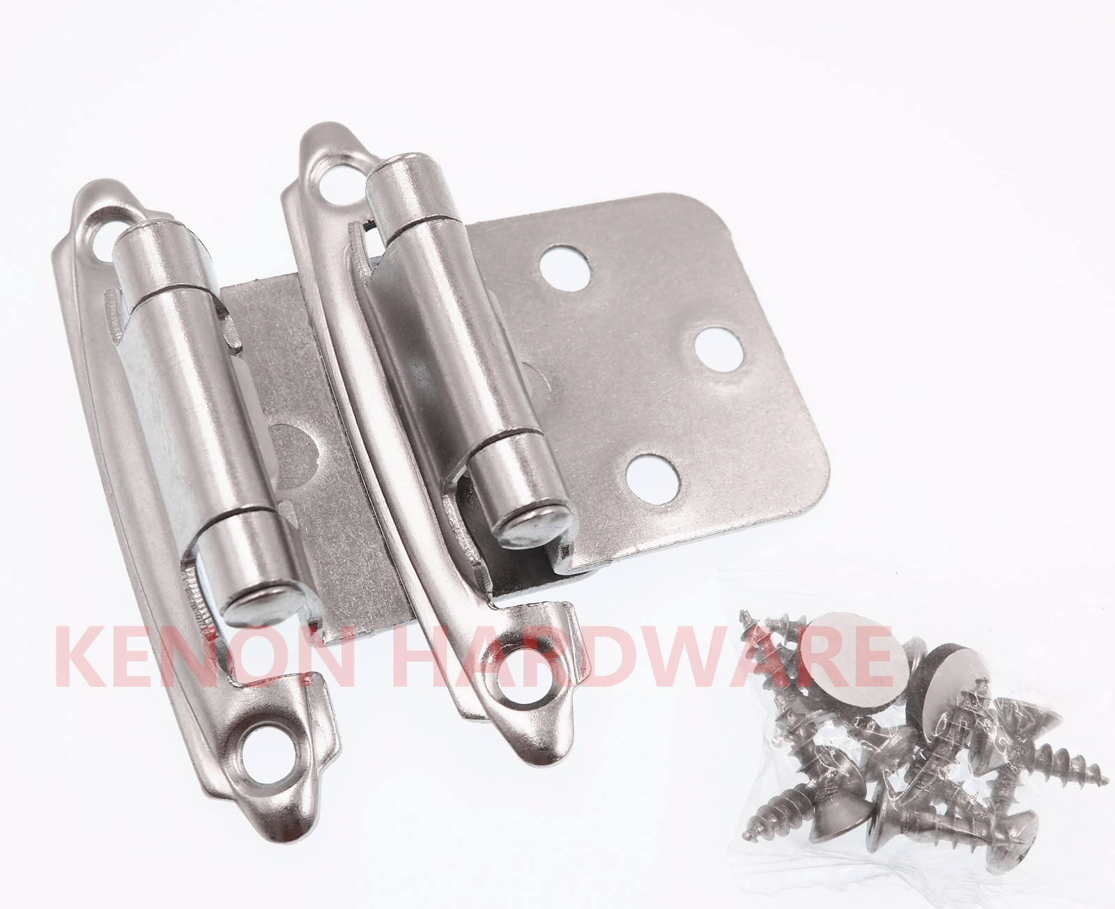 Lot of 30 Pairs /60pcs Self Closing Variable OVERLAY Cabinet Hinges Satin Nickel