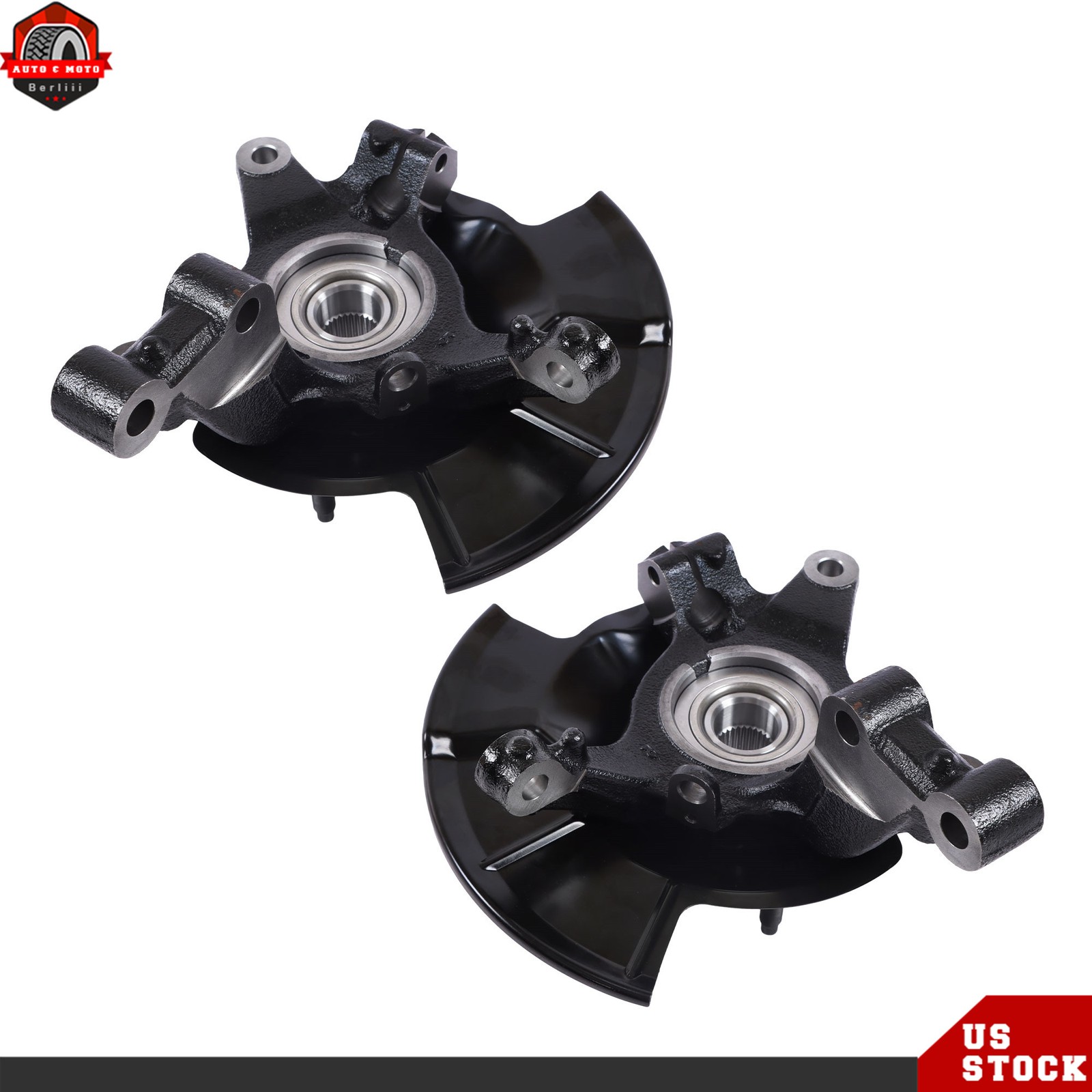 For Ford Edge 2007-2010 Pair Front Wheel Hub Bearing Steering Knuckle Assembly