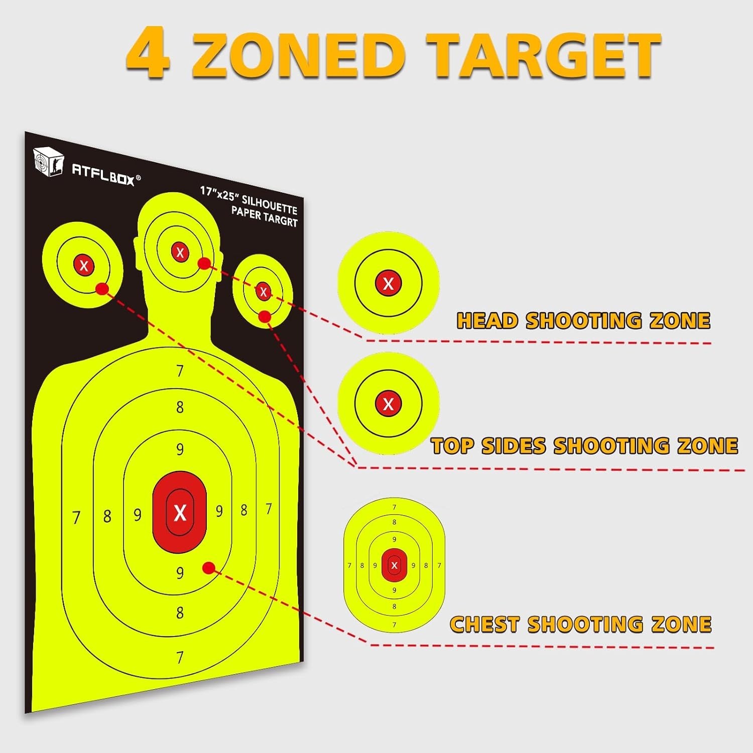 Silhouette Paper Target for The Range, 17X25 Inch High Visibility Target Paper f