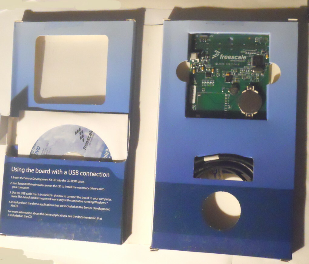 NOS FREESCALE Sensor Development Kit for Windows 7 JM Badge Board & DVD Software