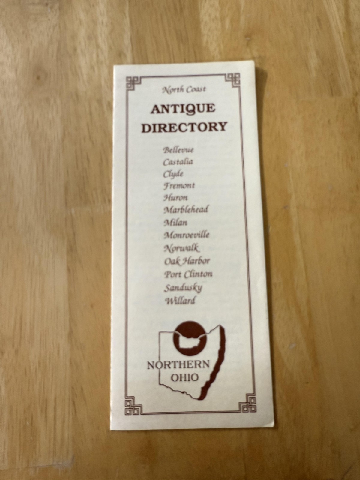 Vintage North Coast Northern Ohio Antique Directory Map Brochure USA Folded