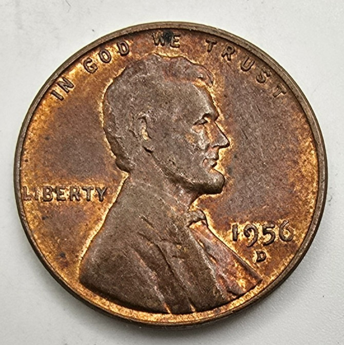 1956 D Lincoln Wheat Cent Red/Brown AU/BU You Grade it! RB Penny Free Ship!