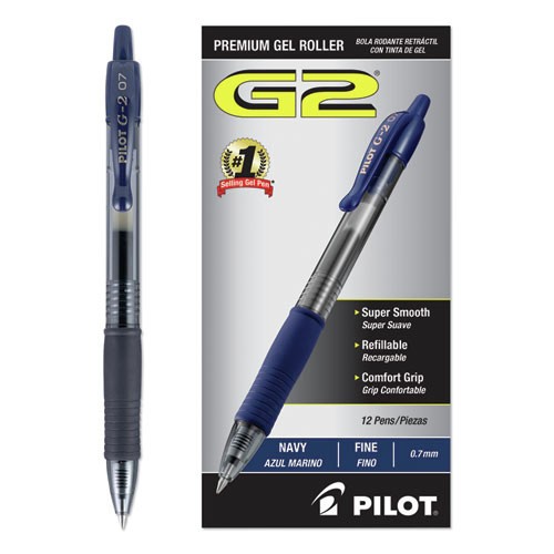 Pilot 31187 Fine 0.7 mm Gel Pen - Navy Blue Ink/Smoke/Blue Barrel (1-Dozen) New