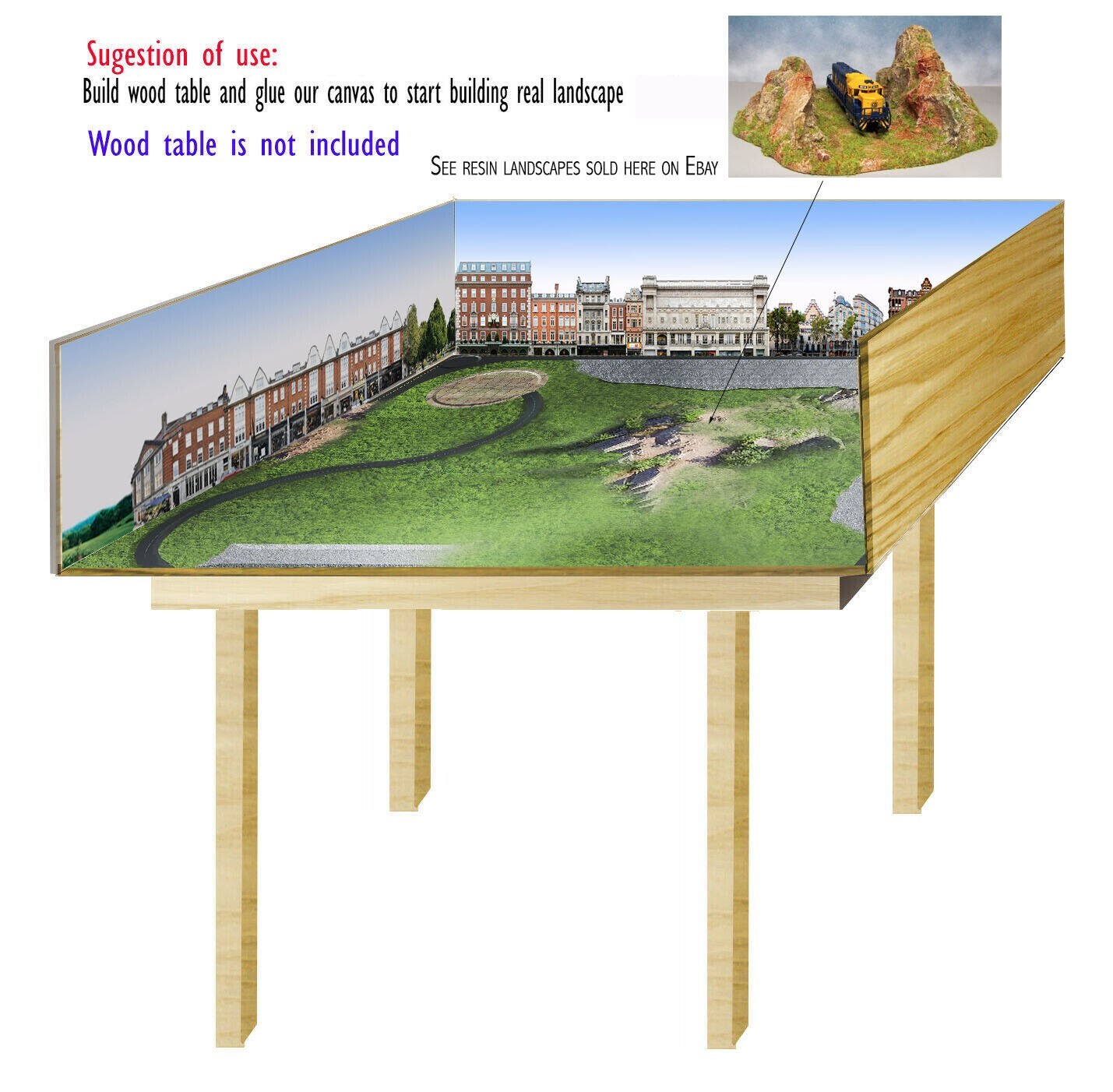 N Scale 2'x3' Layout Background-Printed on Canvas