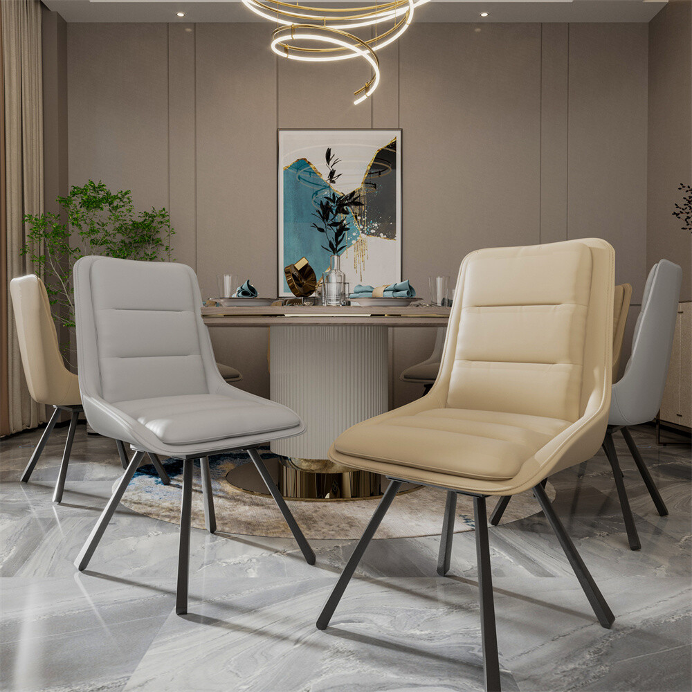 2x Ergonomic Swivel Dining Chair High Back Armless Kitchen Chairs Furniture NEW