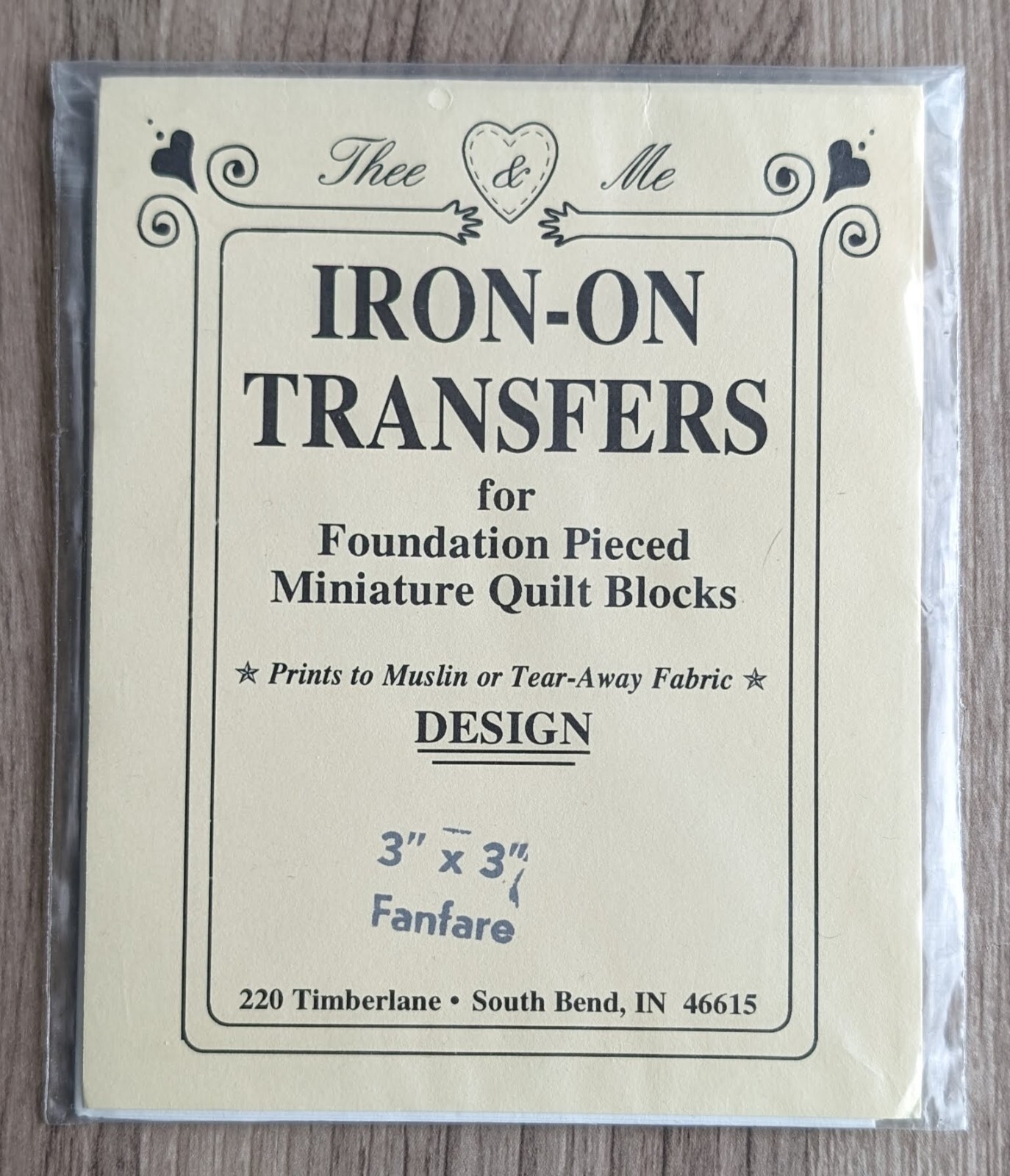 Thee & Me Iron-On Transfers FPP Mini Quilt Paper Piecing: 3x3" Fanfare