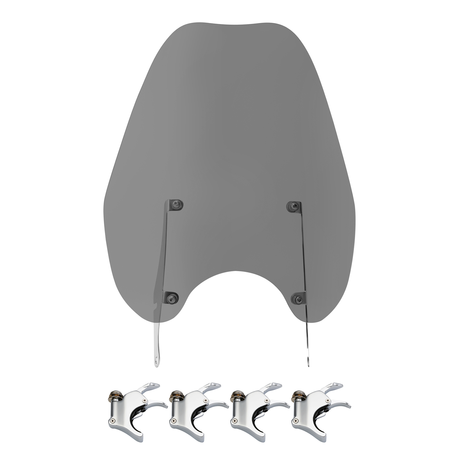 Smoke Windscreen Windshield 49mm Clamps Fit For Harley Breakout Low Rider 18-25