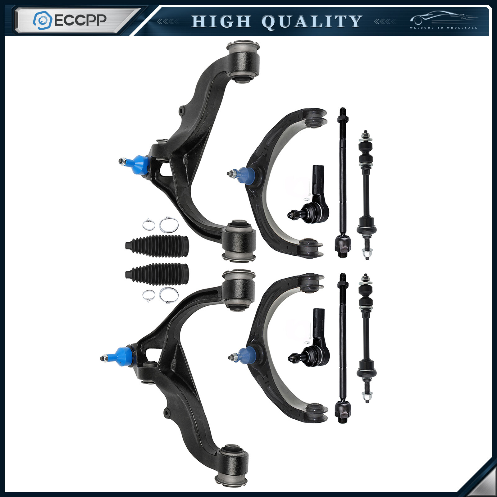 Front Control Arm And Ball Joint Sway Bar Tie Rod For 2006-2008 Dodge Ram 1500