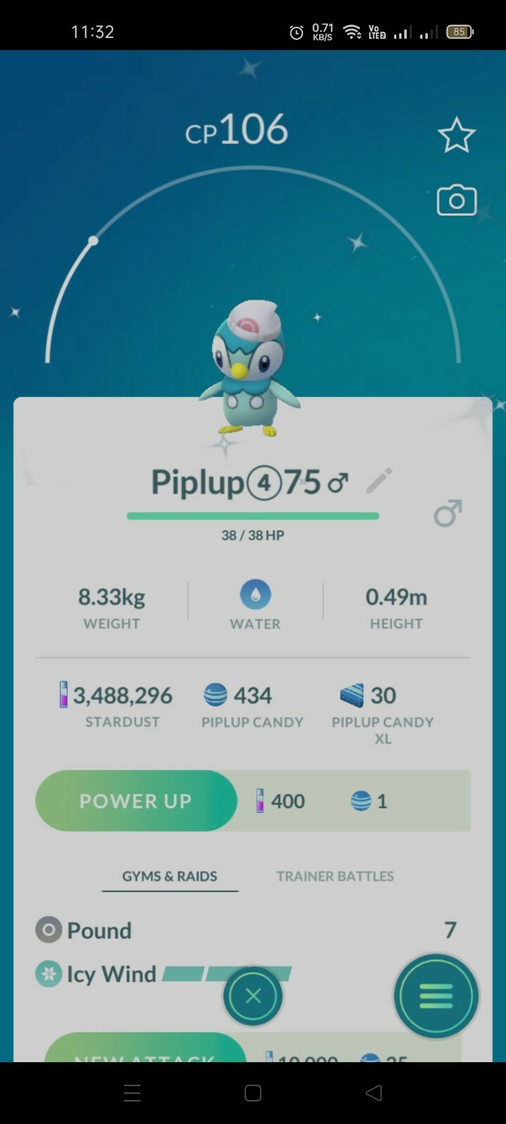 Shiny Piplup ( Dawn Hat ) Pokemon Tr@de Go