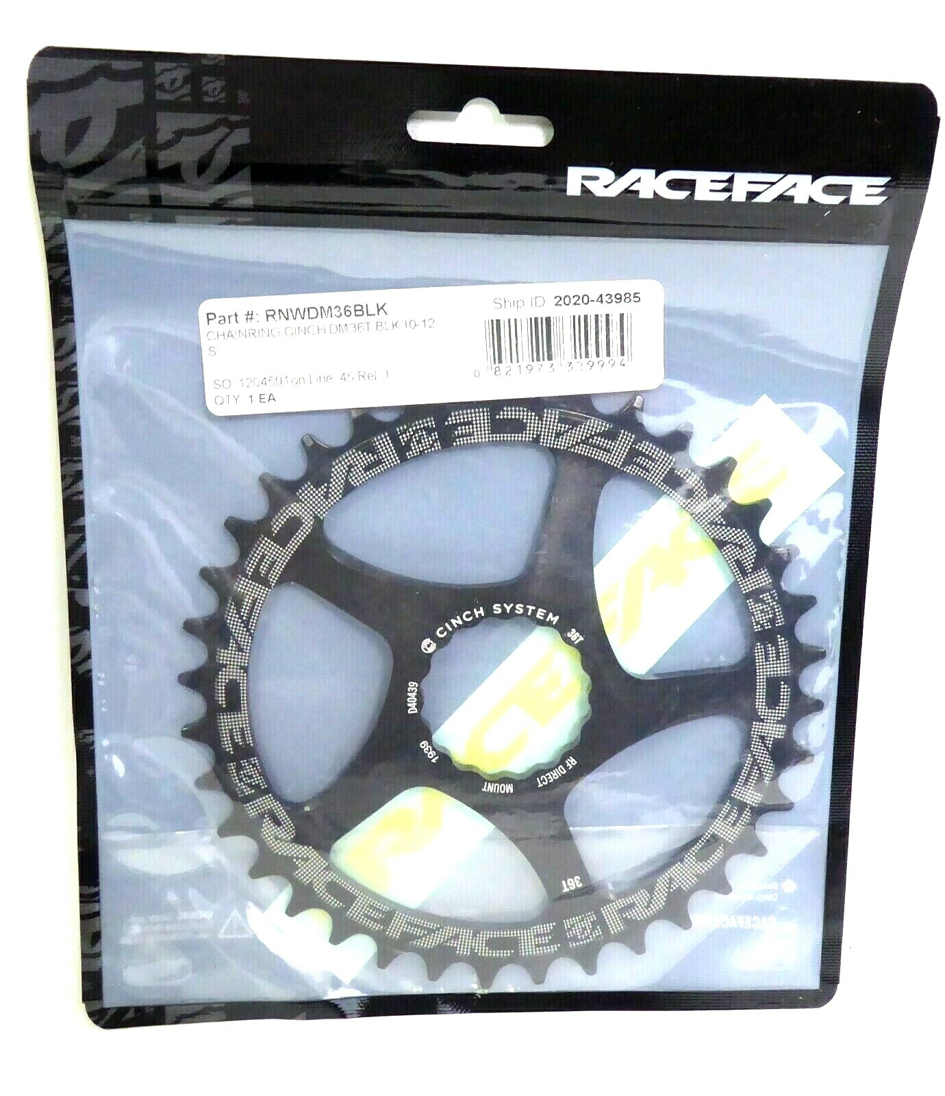 Race Face, Cinch Direct Mount, 34T Chainring, 9-12sp Black