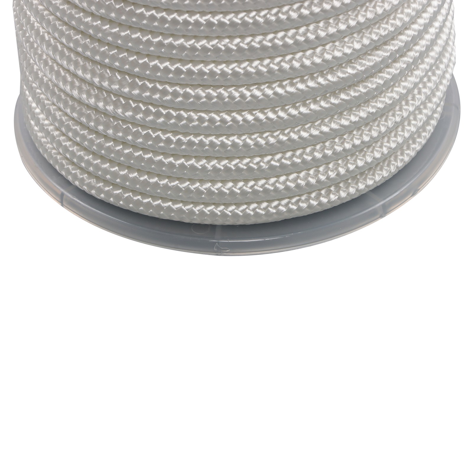 3/8 Inch Nylon Rope 100 Foot Spool 100% Nylon Solid Braid Rope Dyeable White New