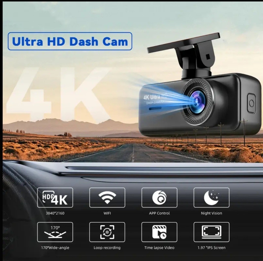 4k UHD Dash Camera With Backup Cam And APP Function