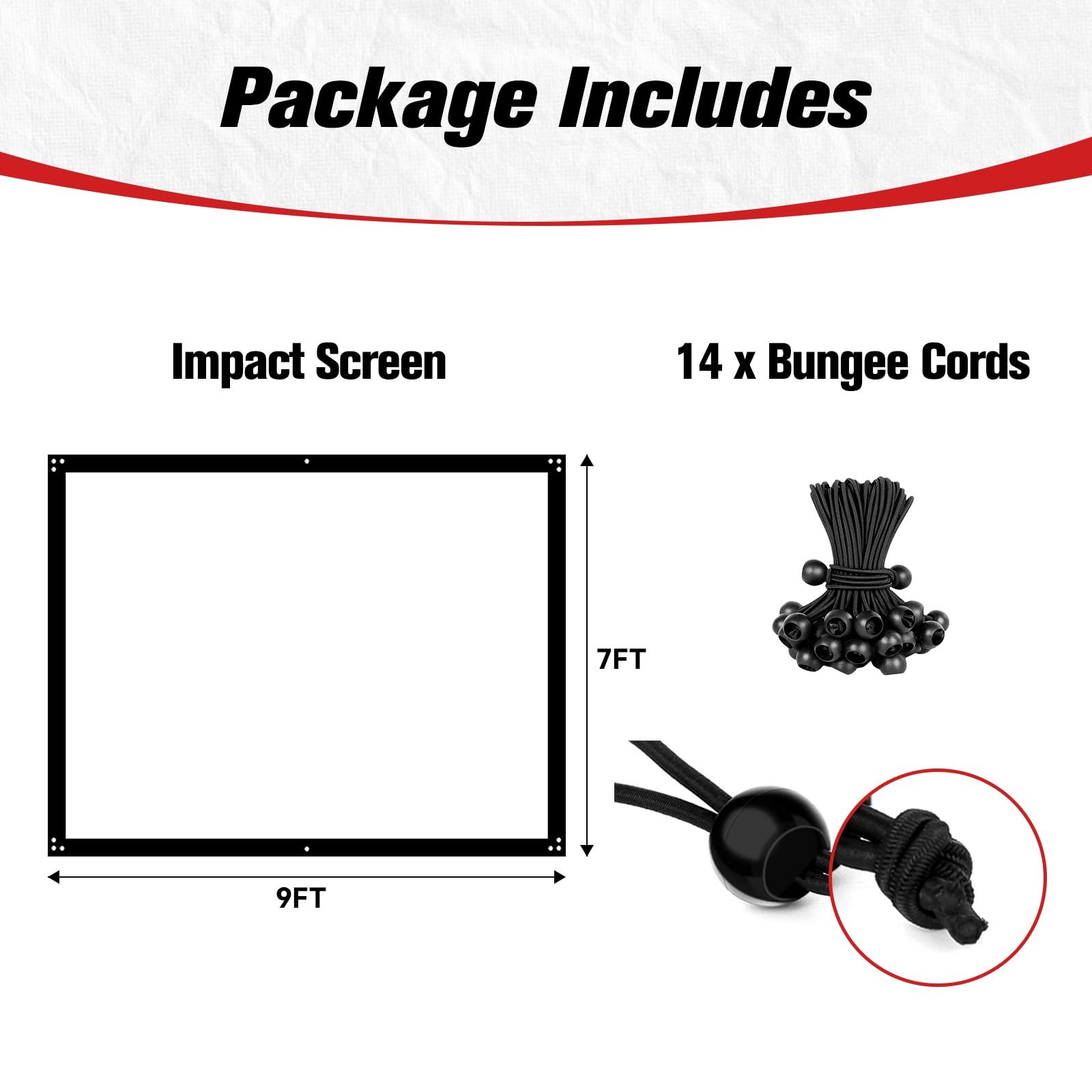 9x7ft Golf Simulator Impact Screen with 10 Bungee Cords