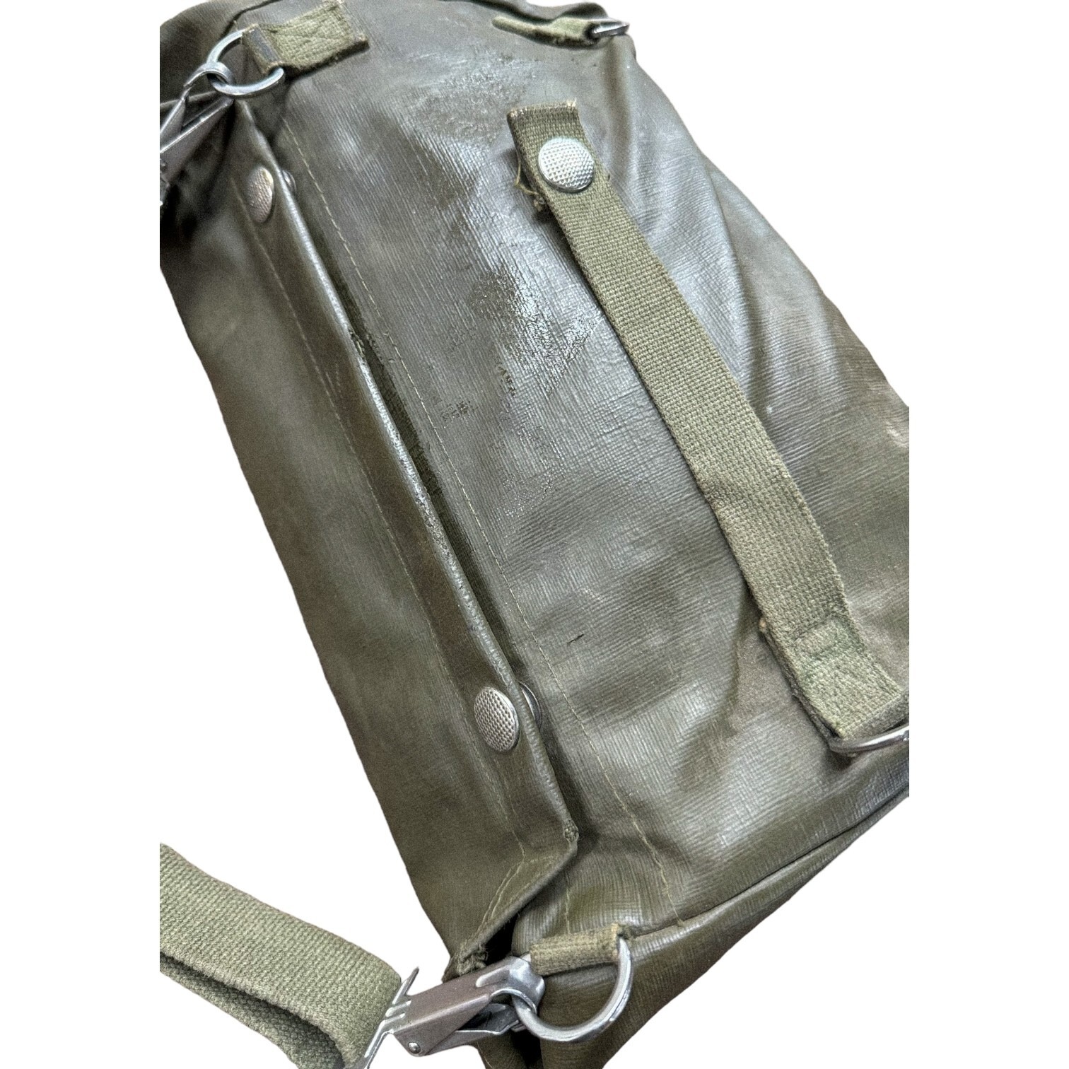 Swiss Gas Mask Bag with Canvas Shoulder Strap