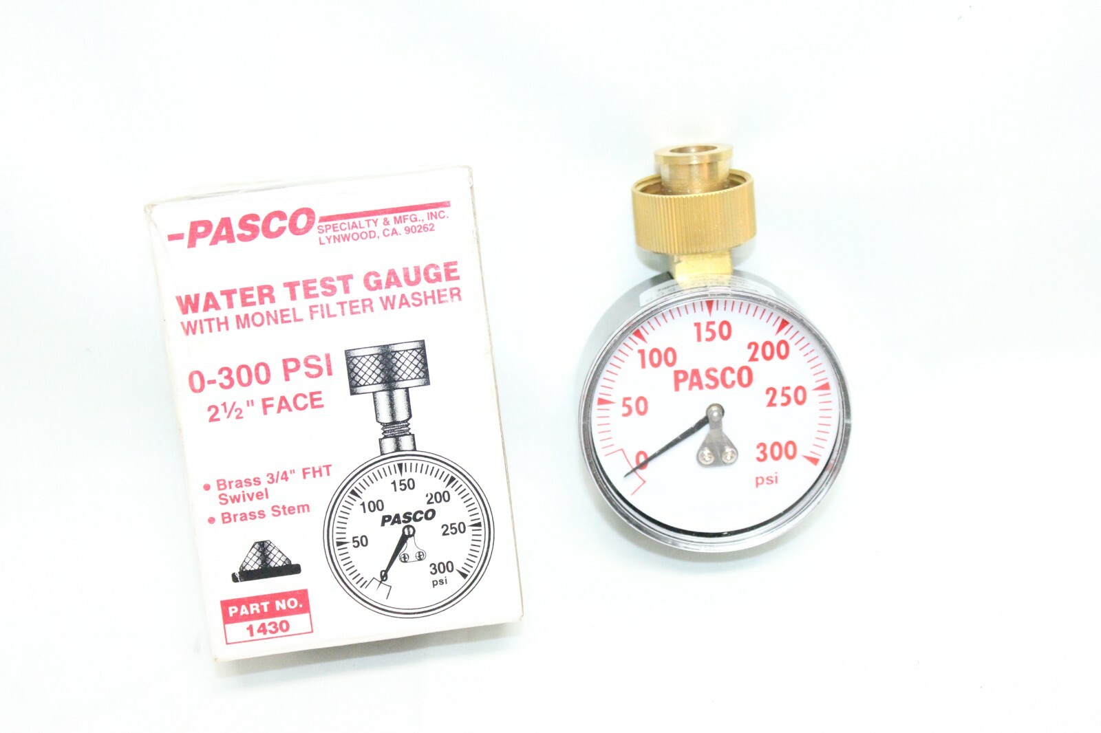 PASCO 300 PSI 1430  water test gauge