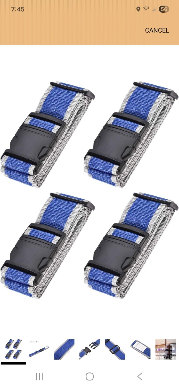 4 Pack Adjustable Luggage Straps Gray And Blue BRAND NEW